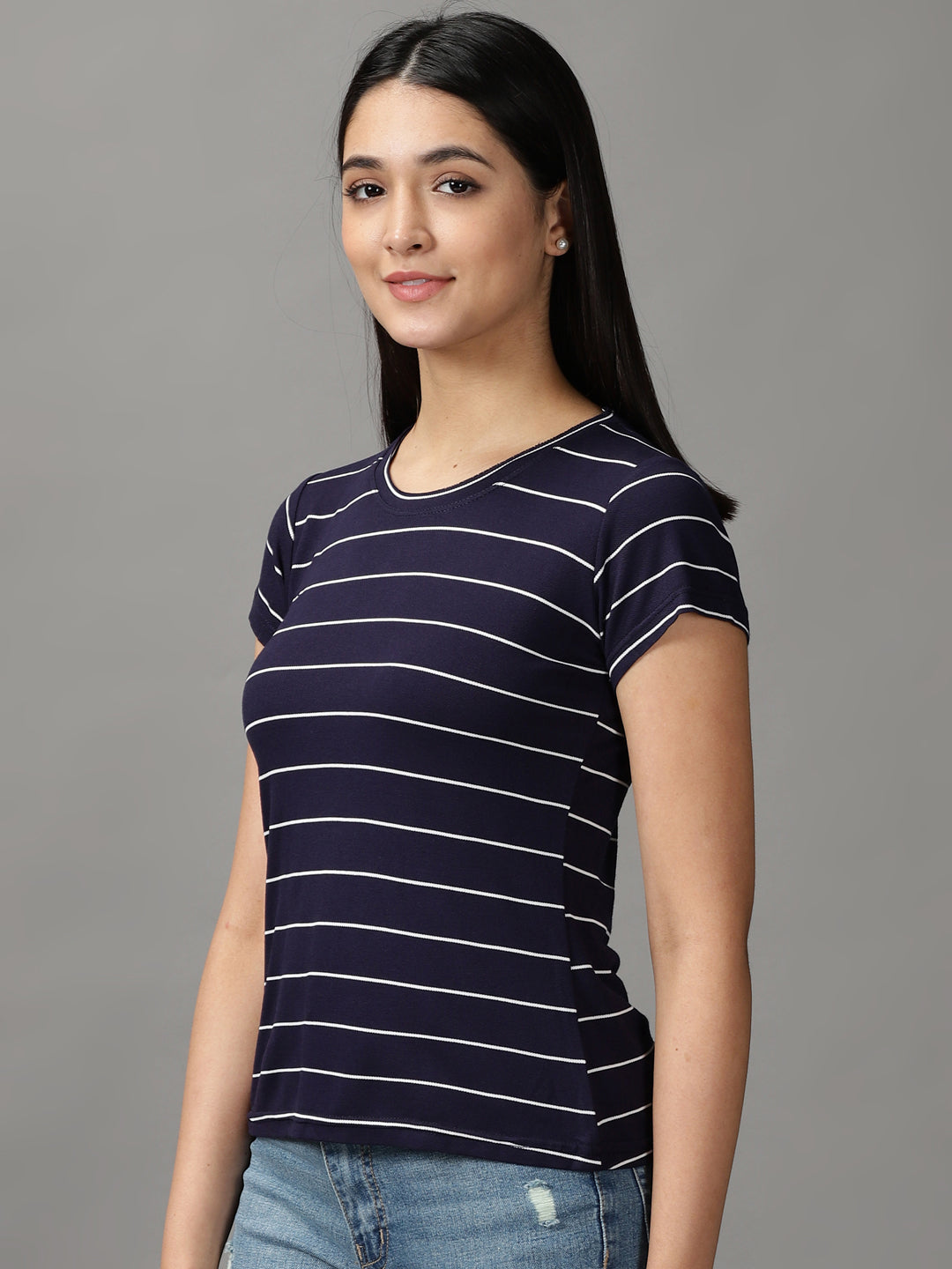 Women's Blue Striped Top