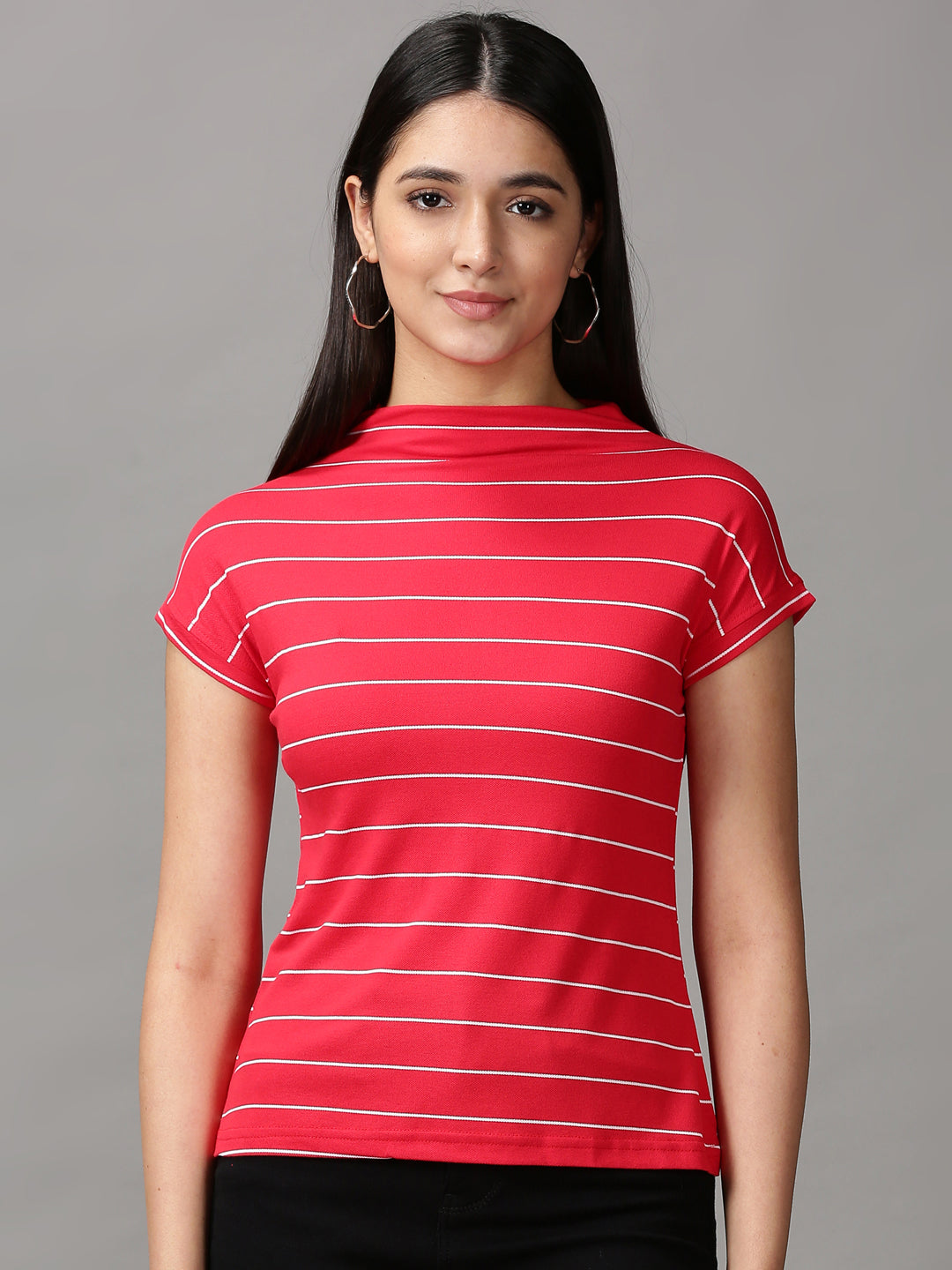 Women's Red Striped Top