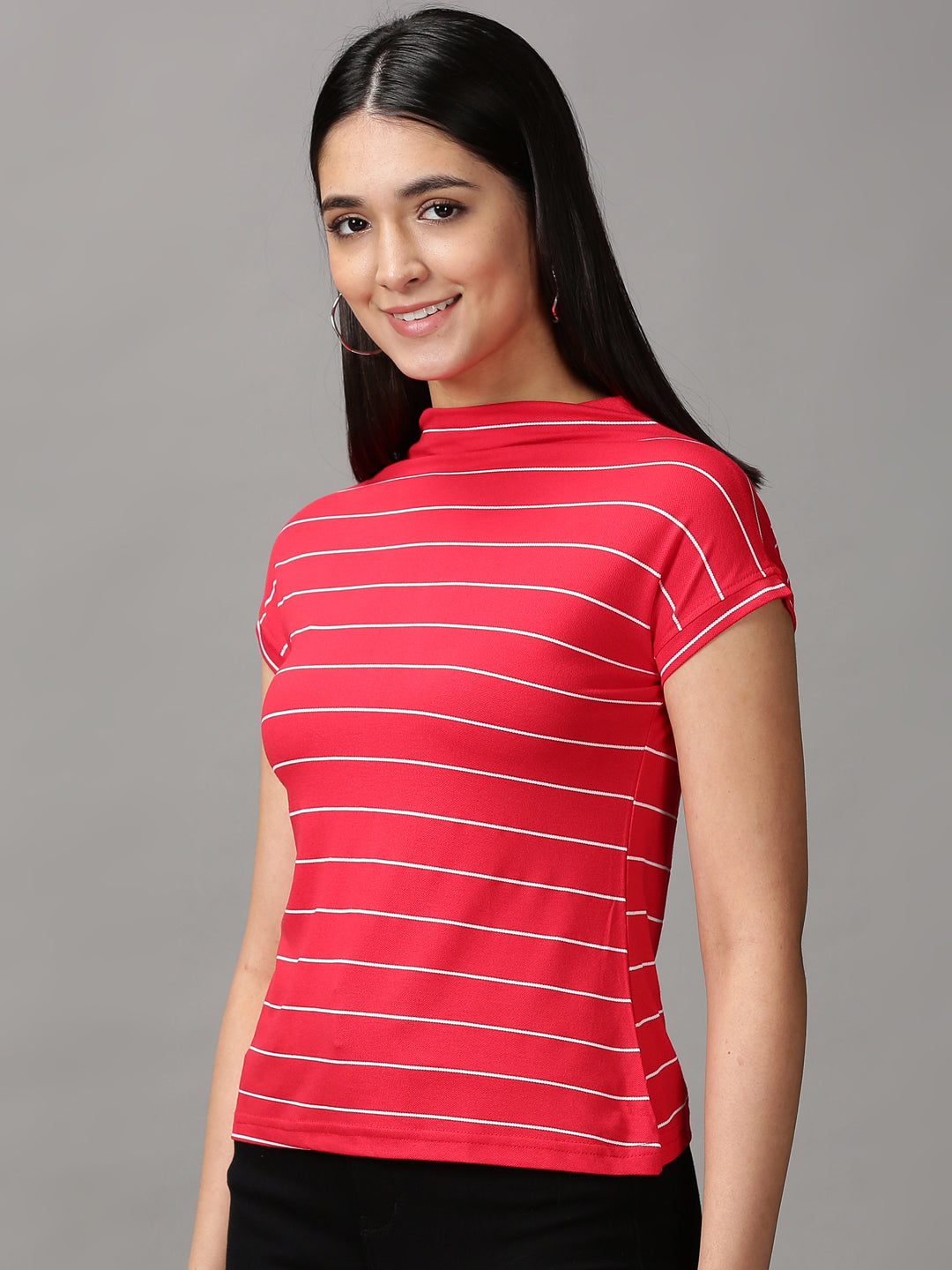 Women's Red Striped Top