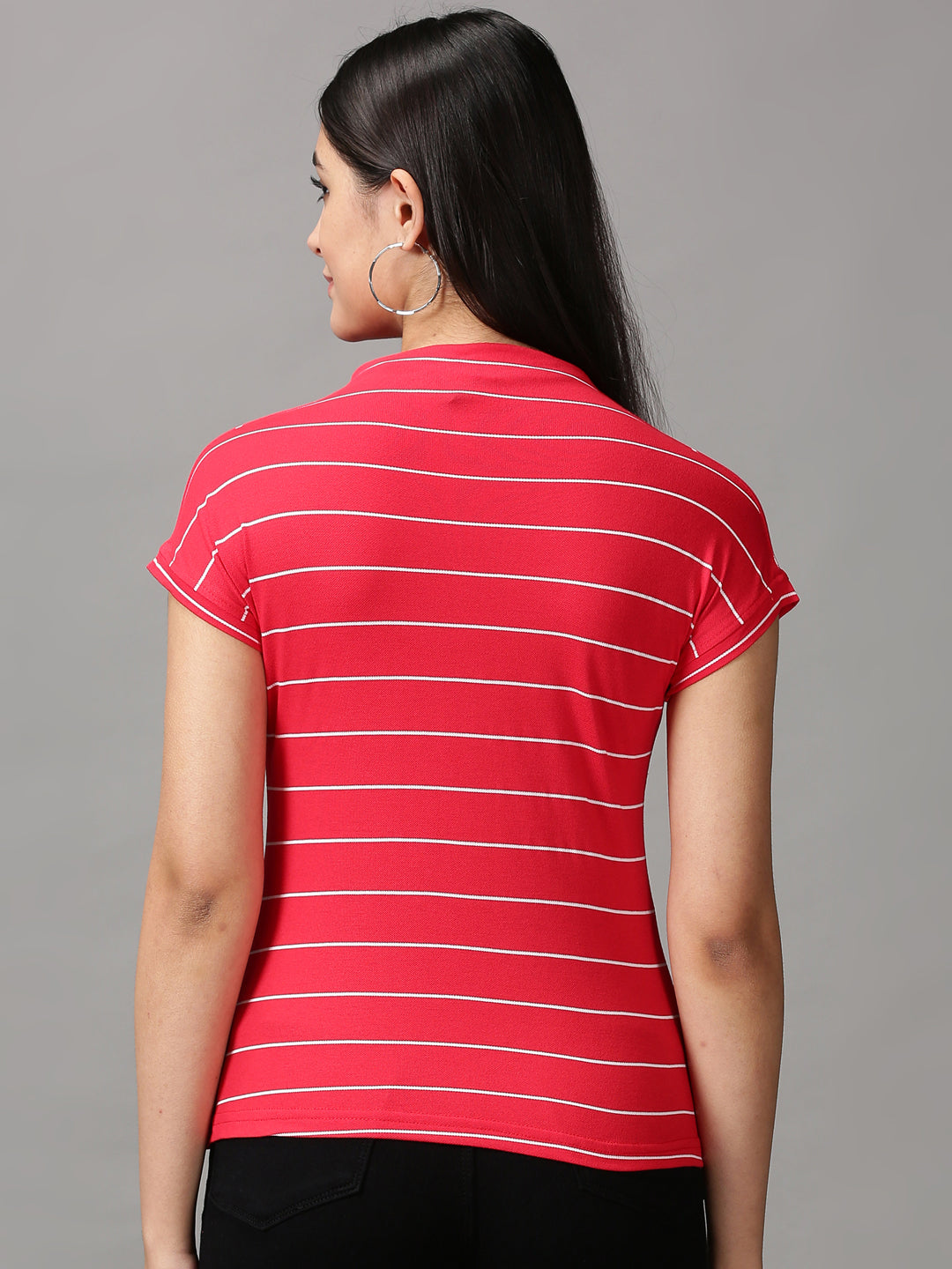 Women's Red Striped Top