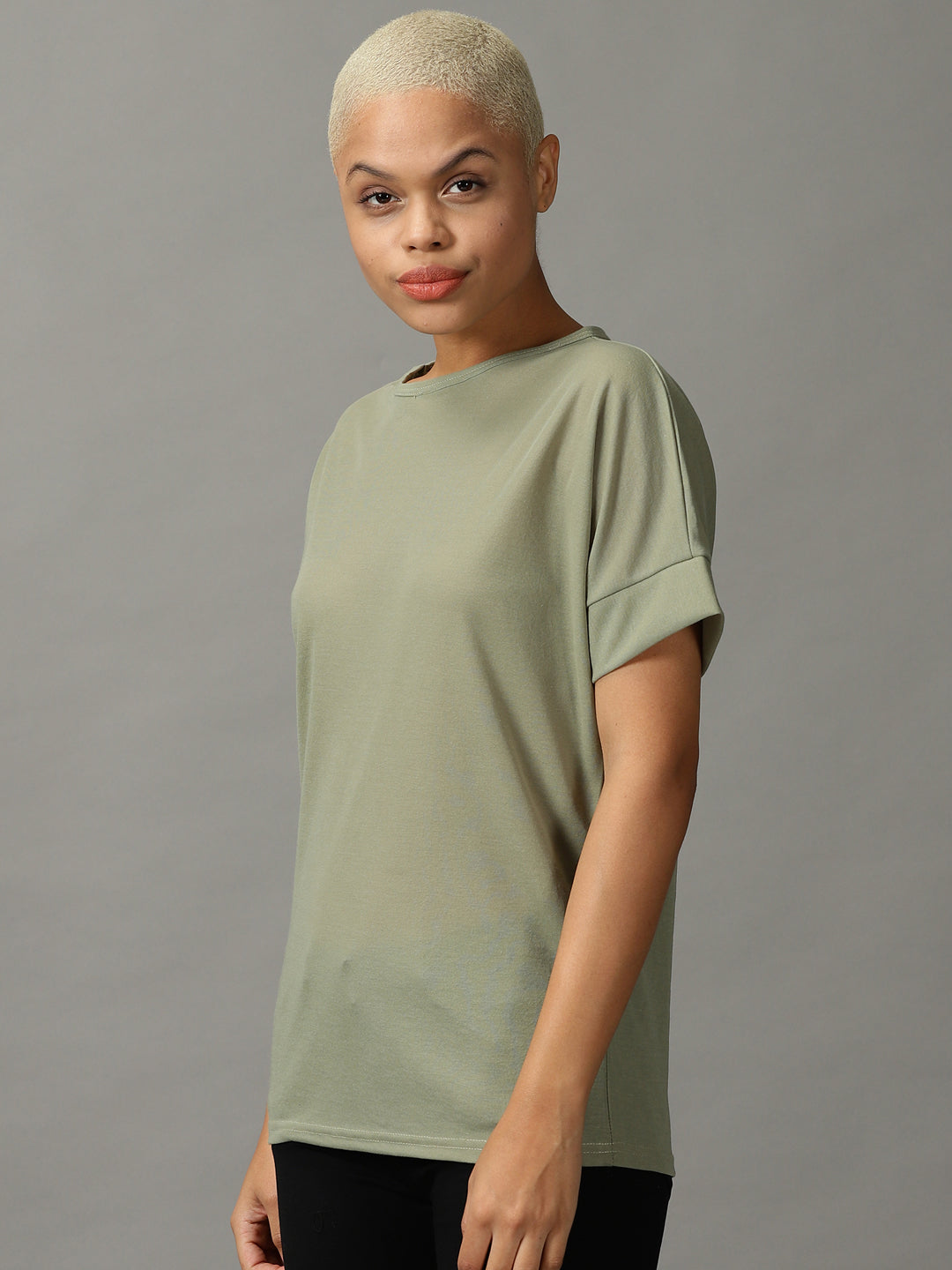 Women's Green Solid Top