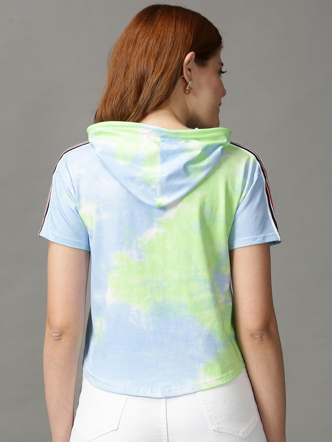 Women's Multi Tie Dye High-Low Crop Top