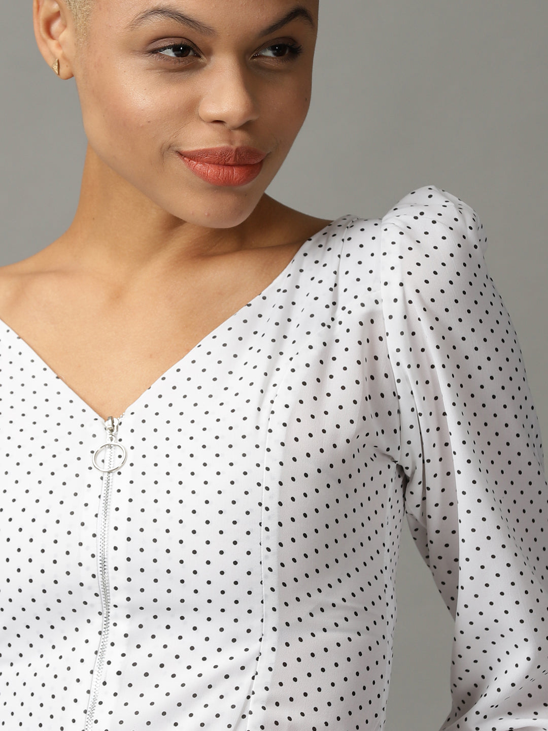 Women's White Printed Top