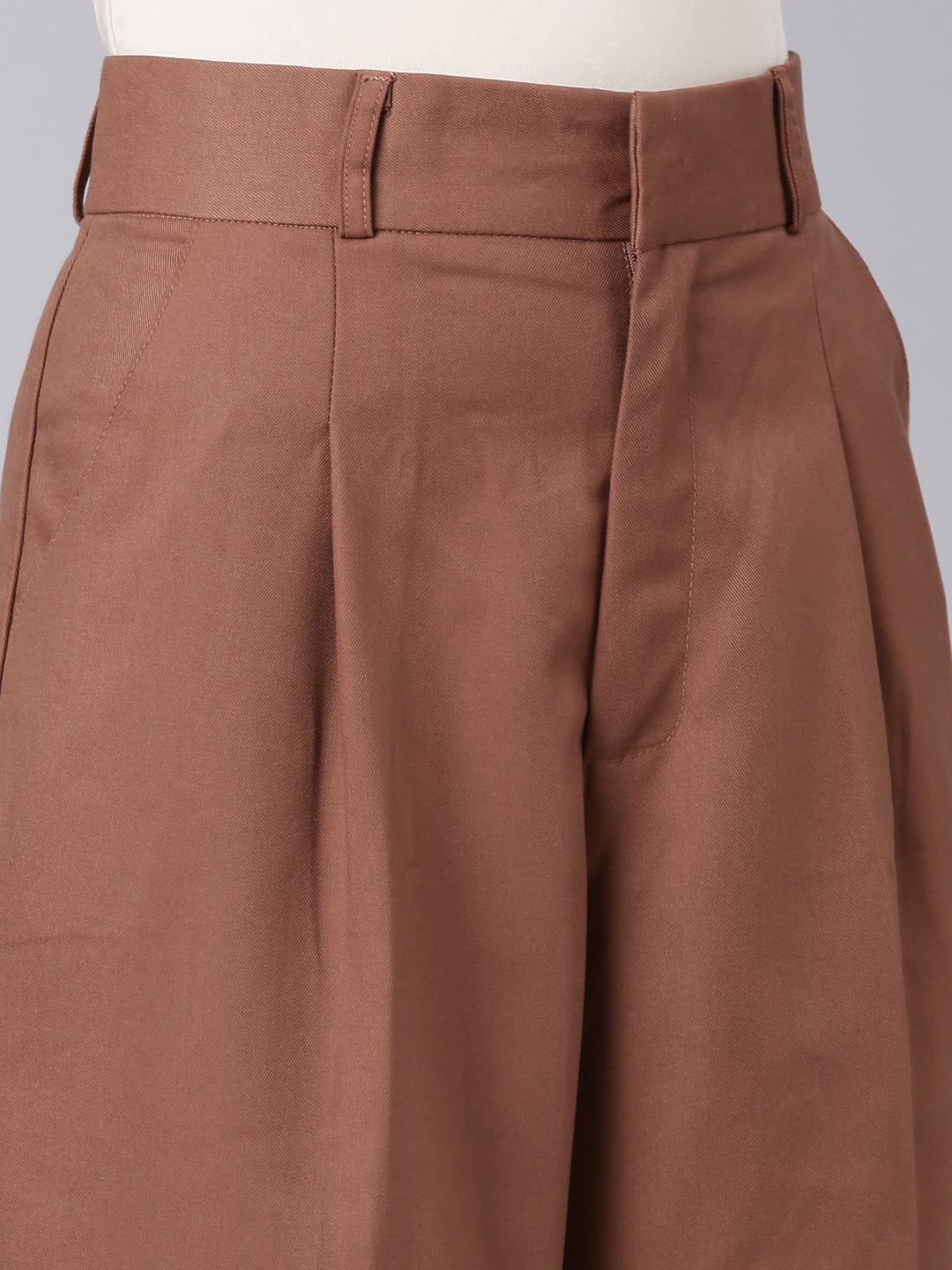 Women Copper Solid Formal Trouser