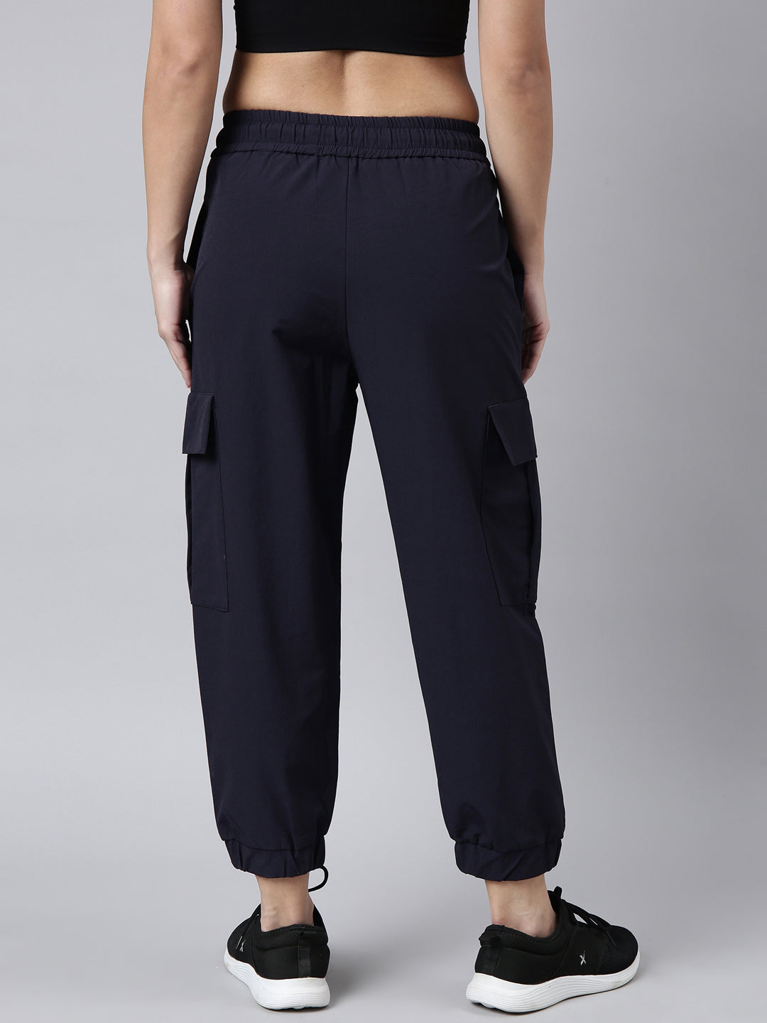 Women Solid Slim Fit Navy Blue Joggers Track Pant