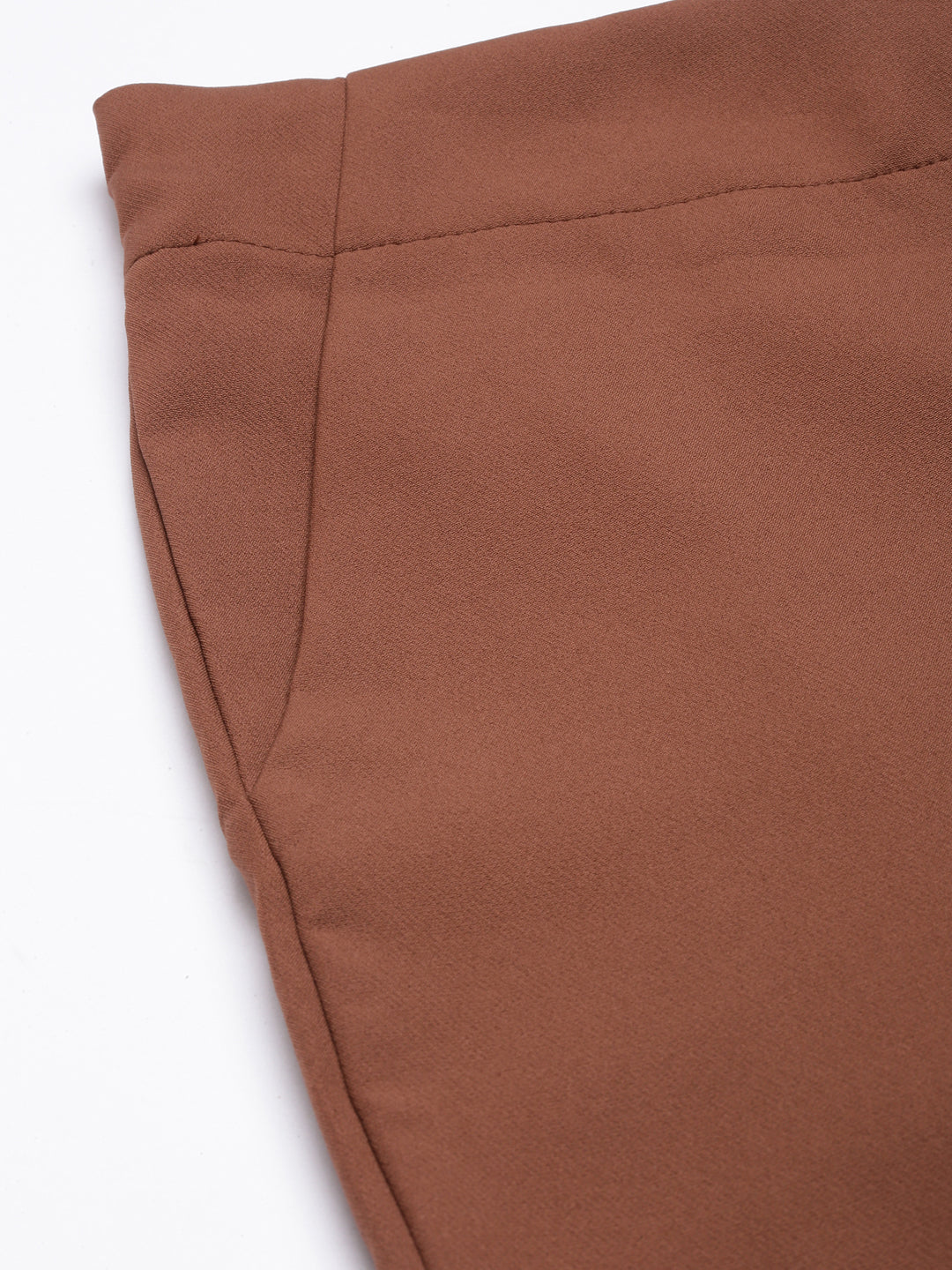 Women Solid Brown Formal Trousers