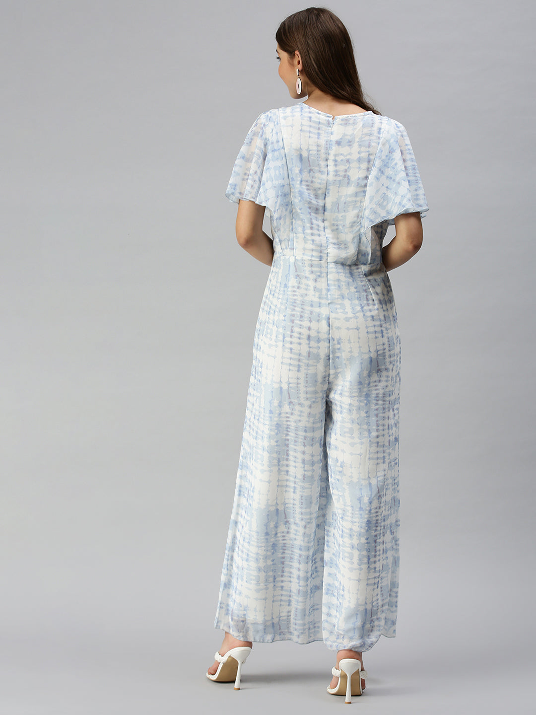 Women's White Printed Jumpsuits