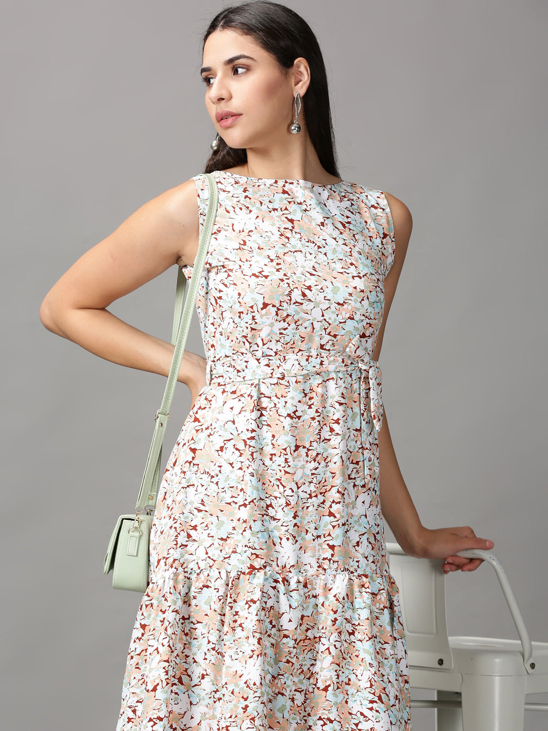Women's Multi Printed Fit and Flare Dress