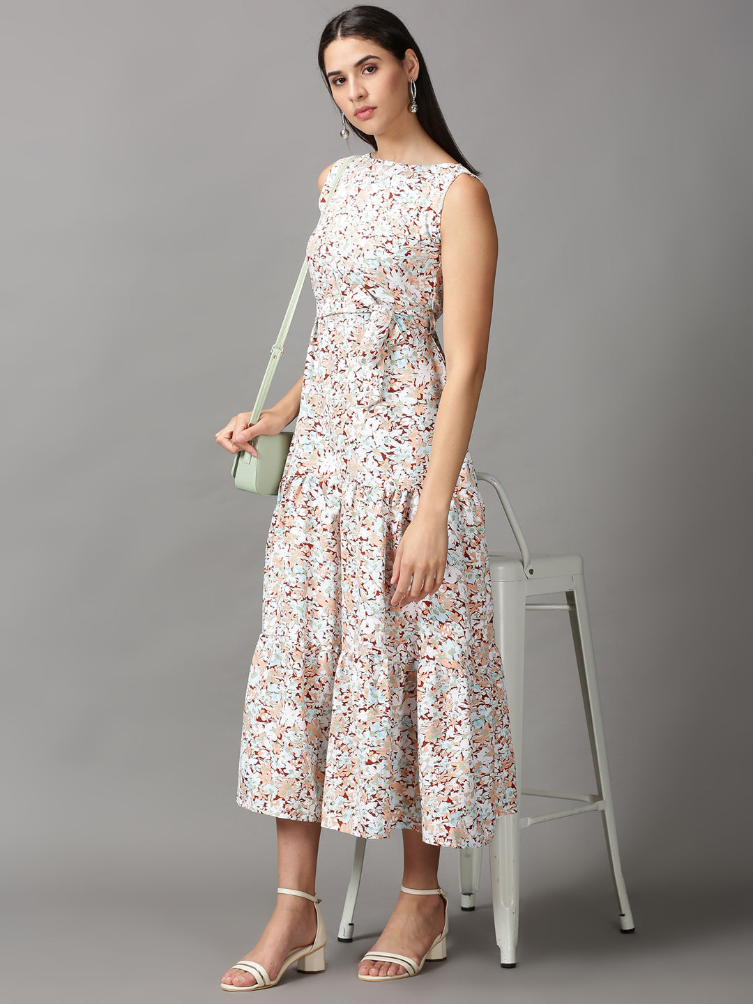 Women's Multi Printed Fit and Flare Dress