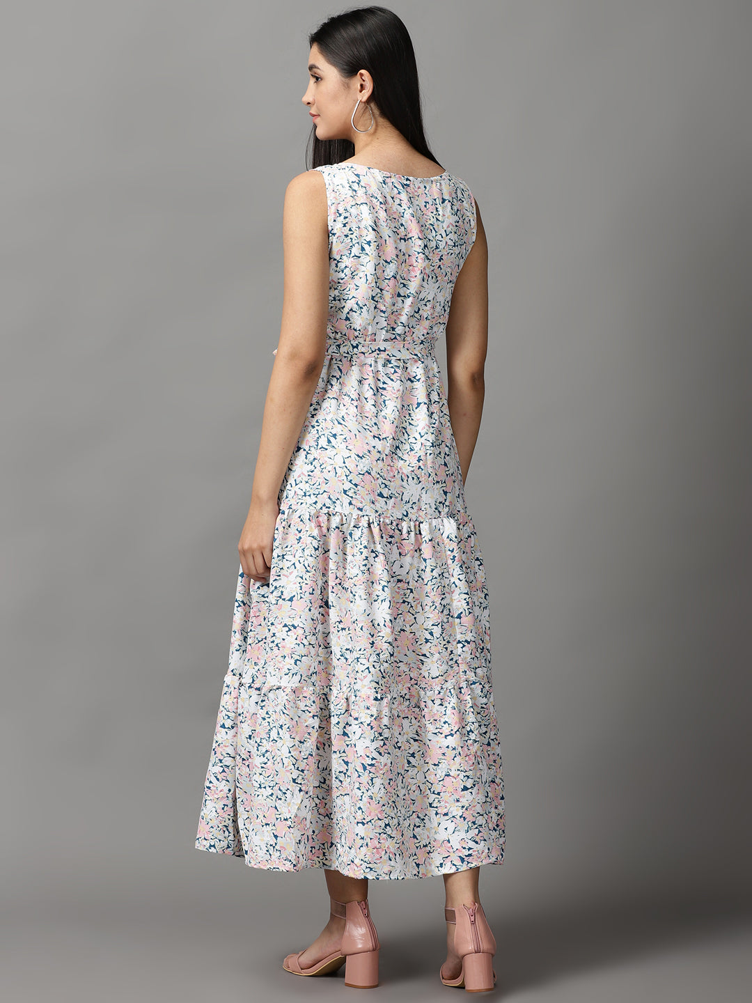 Women's Multi Floral Fit and Flare Dress