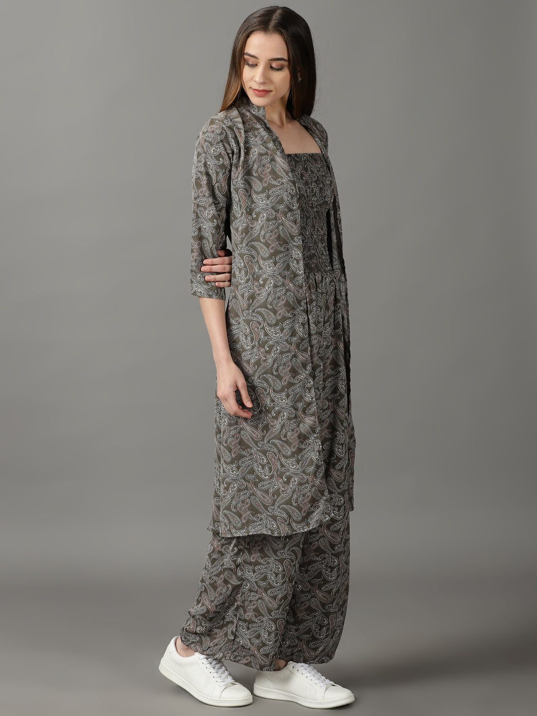 Women's Olive Printed Jumpsuit