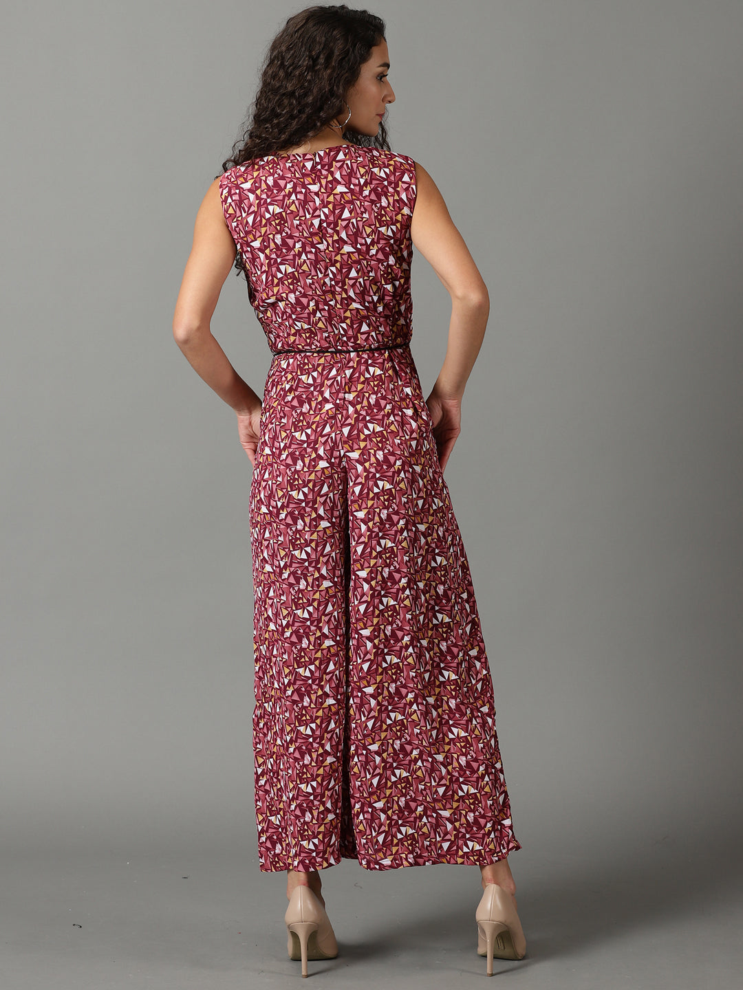 Women's Mauve Printed Jumpsuit