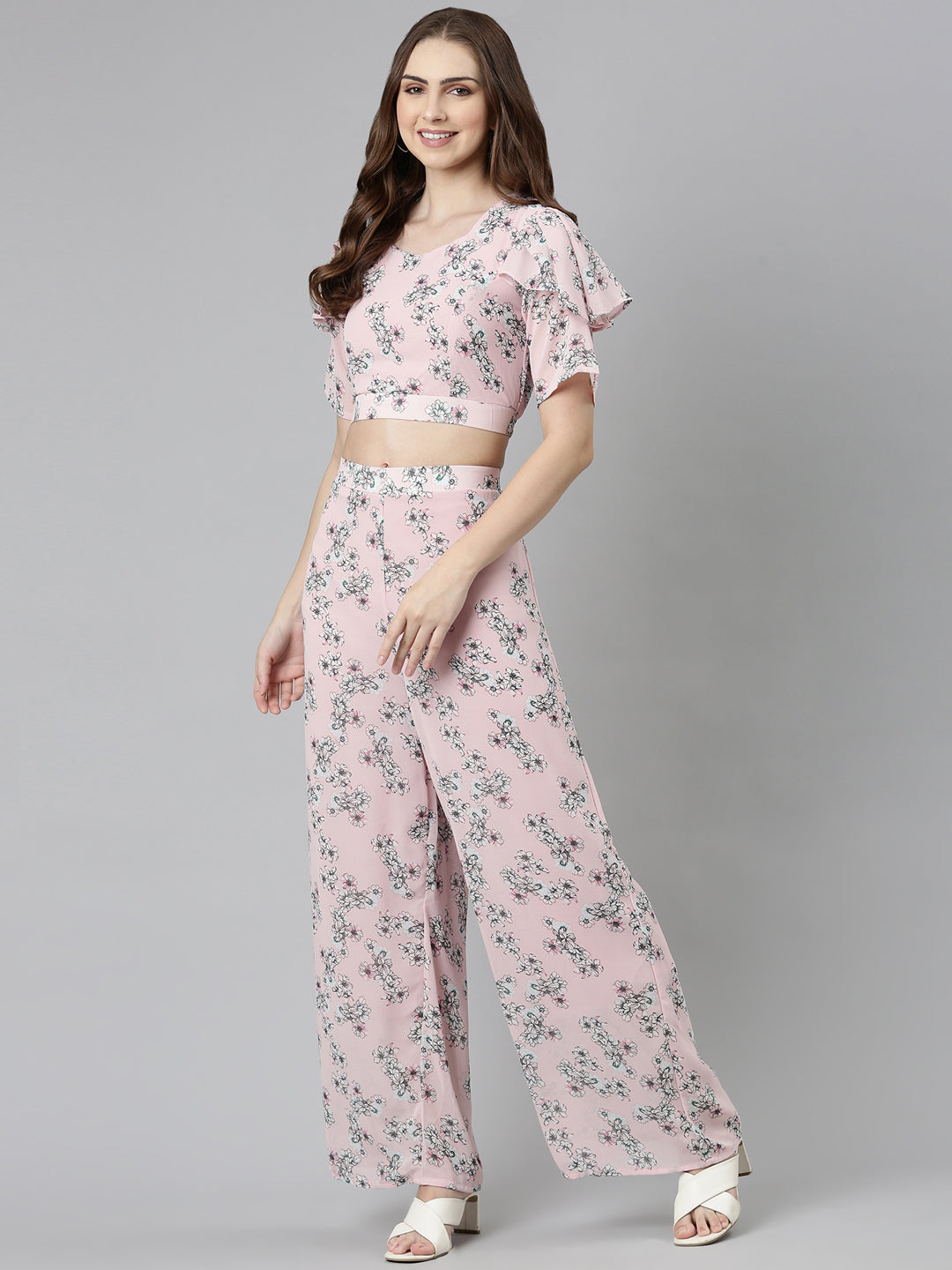 Women Pink Printed Co-Ords
