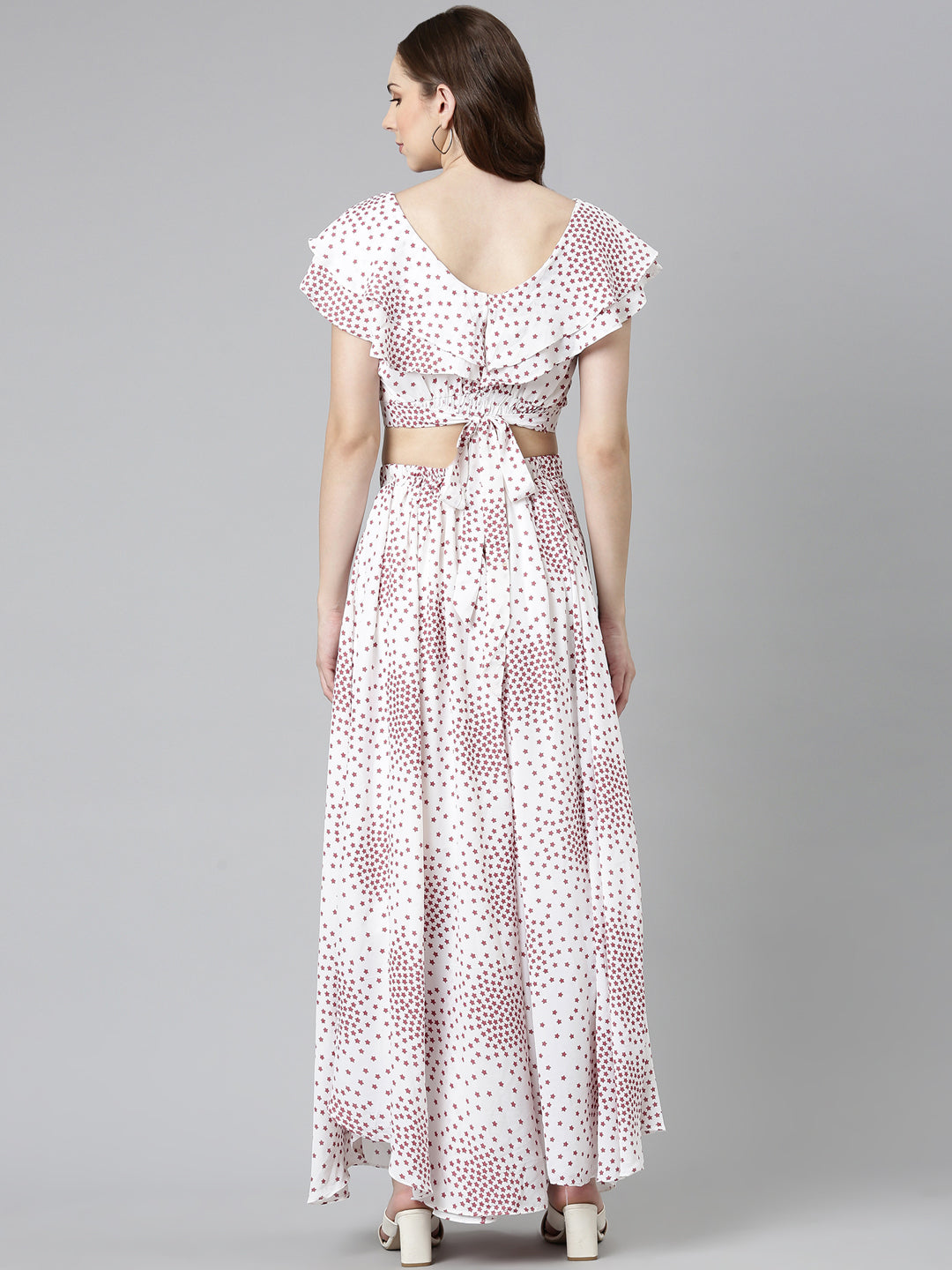 Women White Printed Co-Ords
