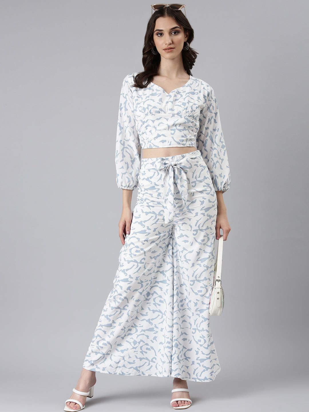 Women Blue Printed Co-Ords
