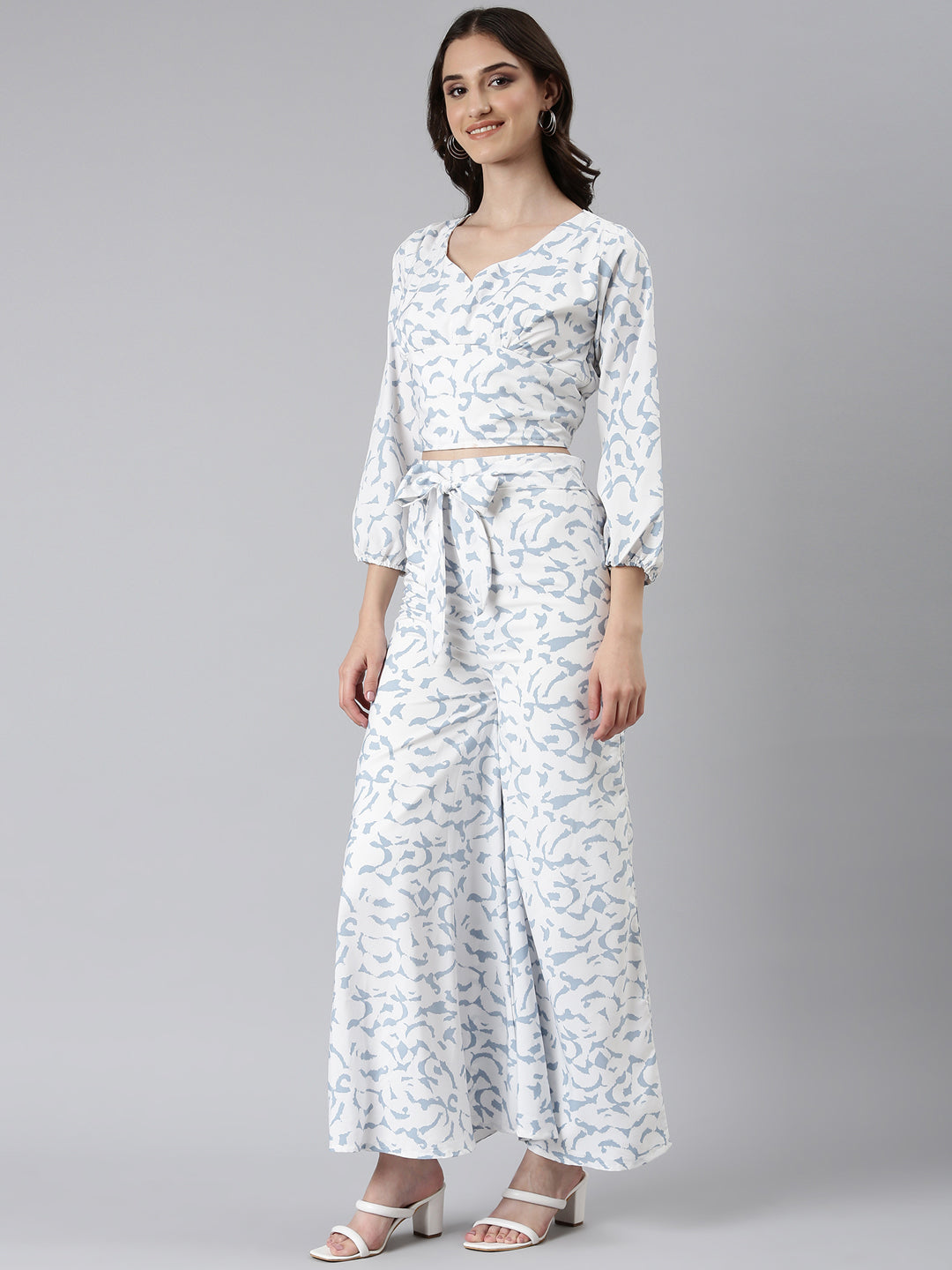 Women Blue Printed Co-Ords
