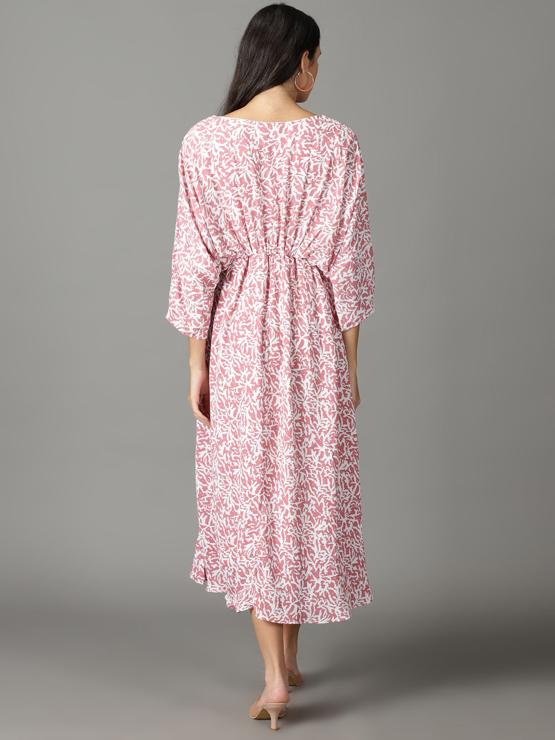 Women's Pink Printed A-Line Dress