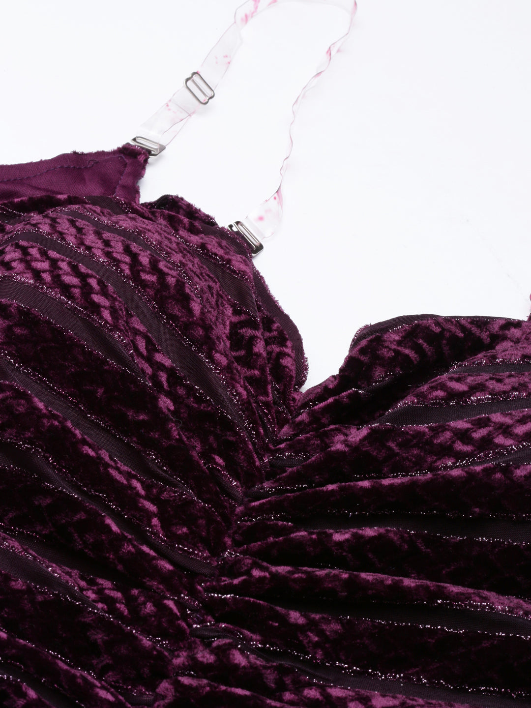 Women Purple Striped Bodycon Dress