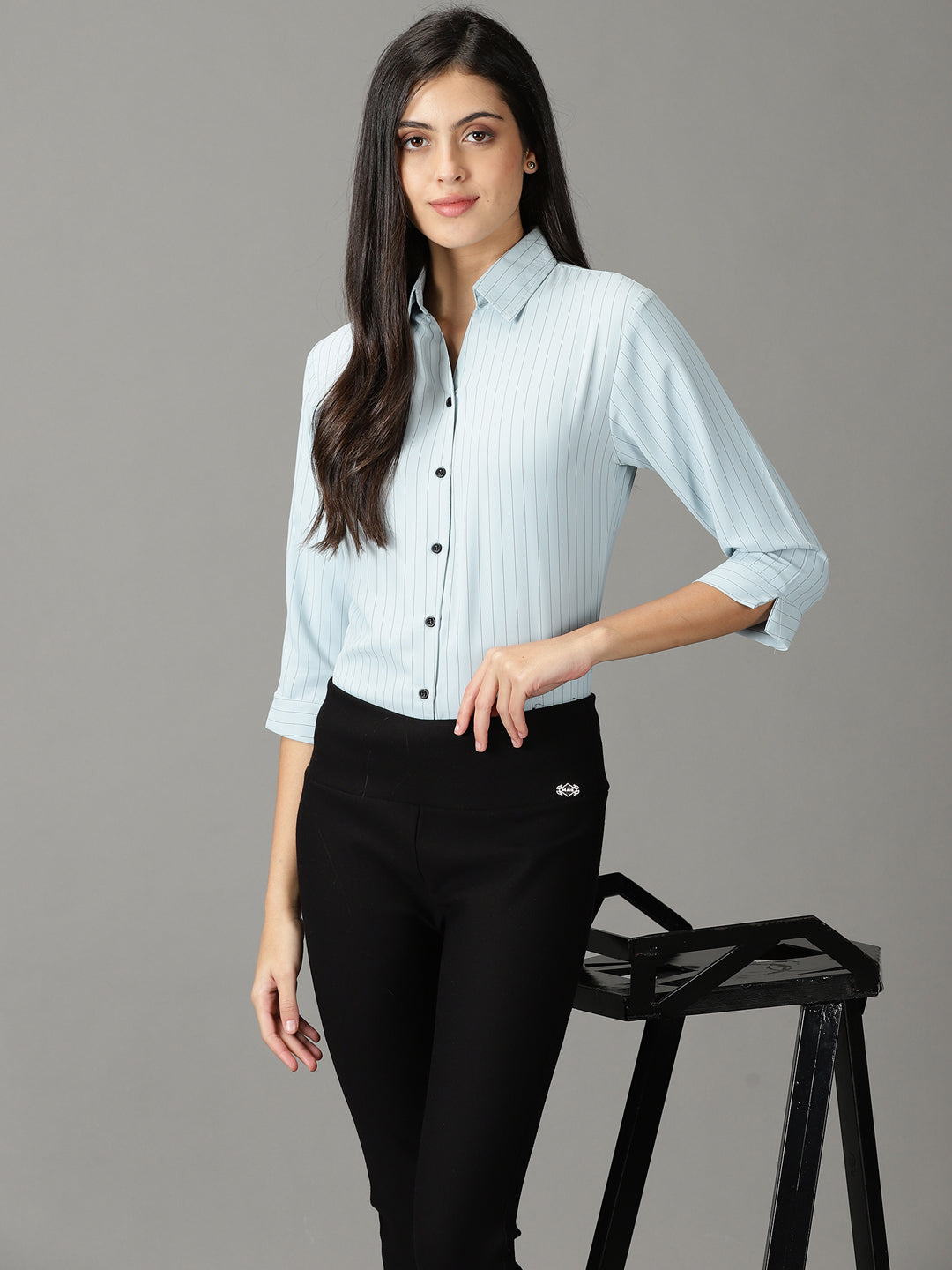 Women's Blue Striped Shirt