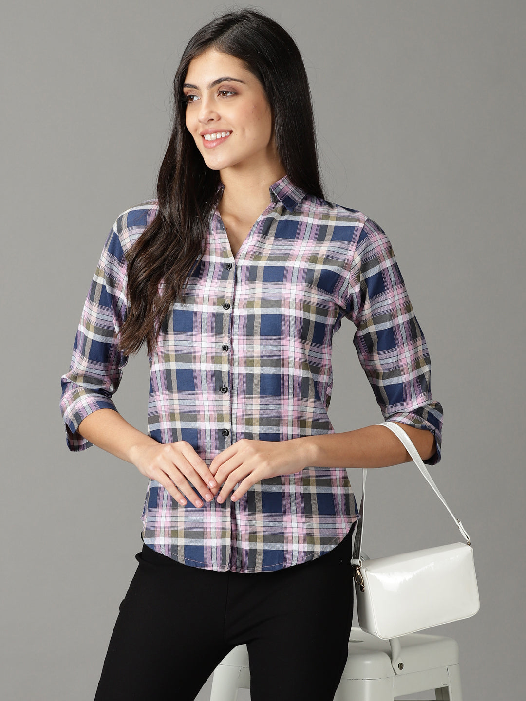 Women's Pink Checked Shirt