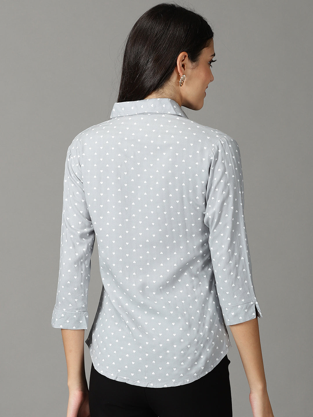 Women's Grey Printed Shirt
