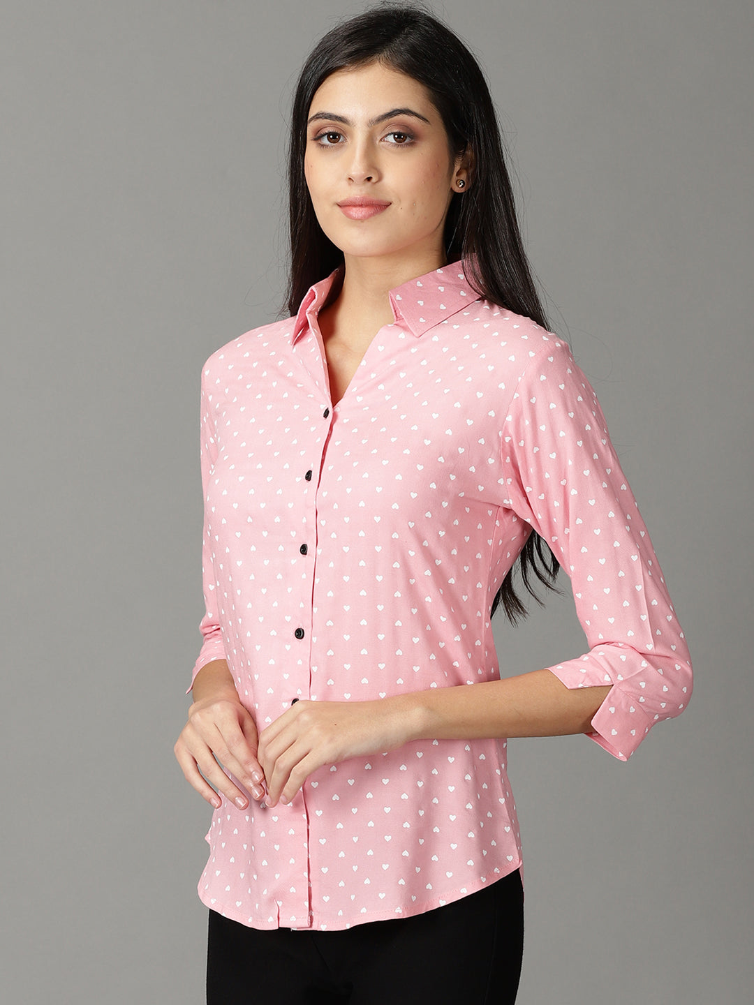 Women's Pink Printed Shirt