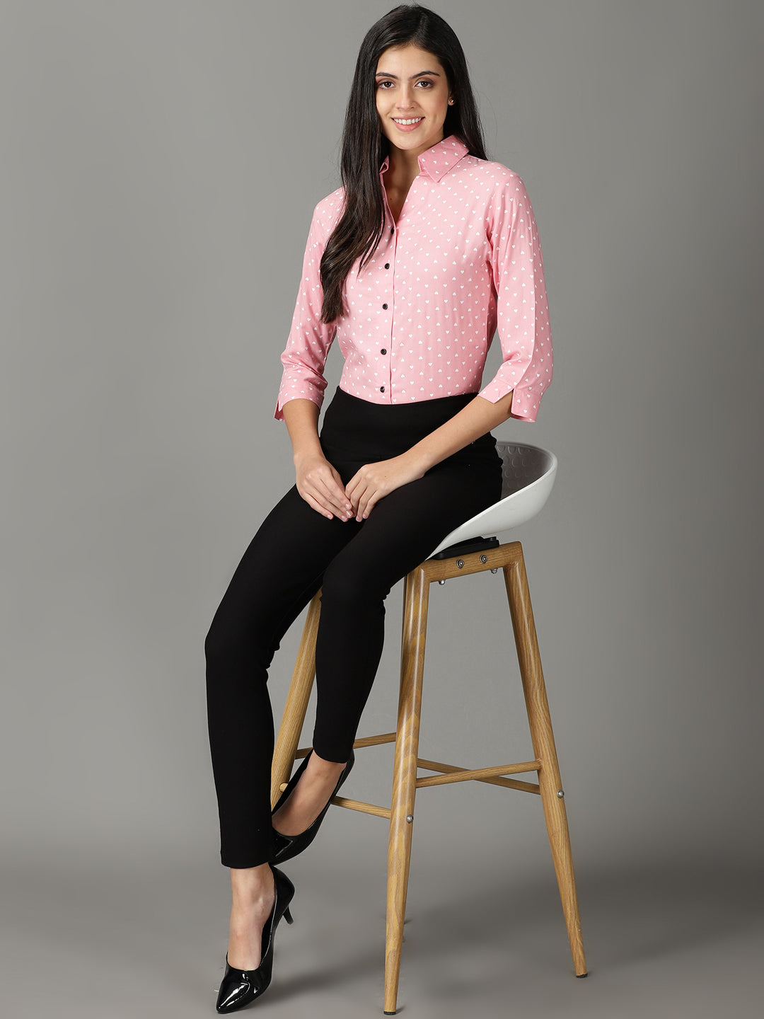 Women's Pink Printed Shirt