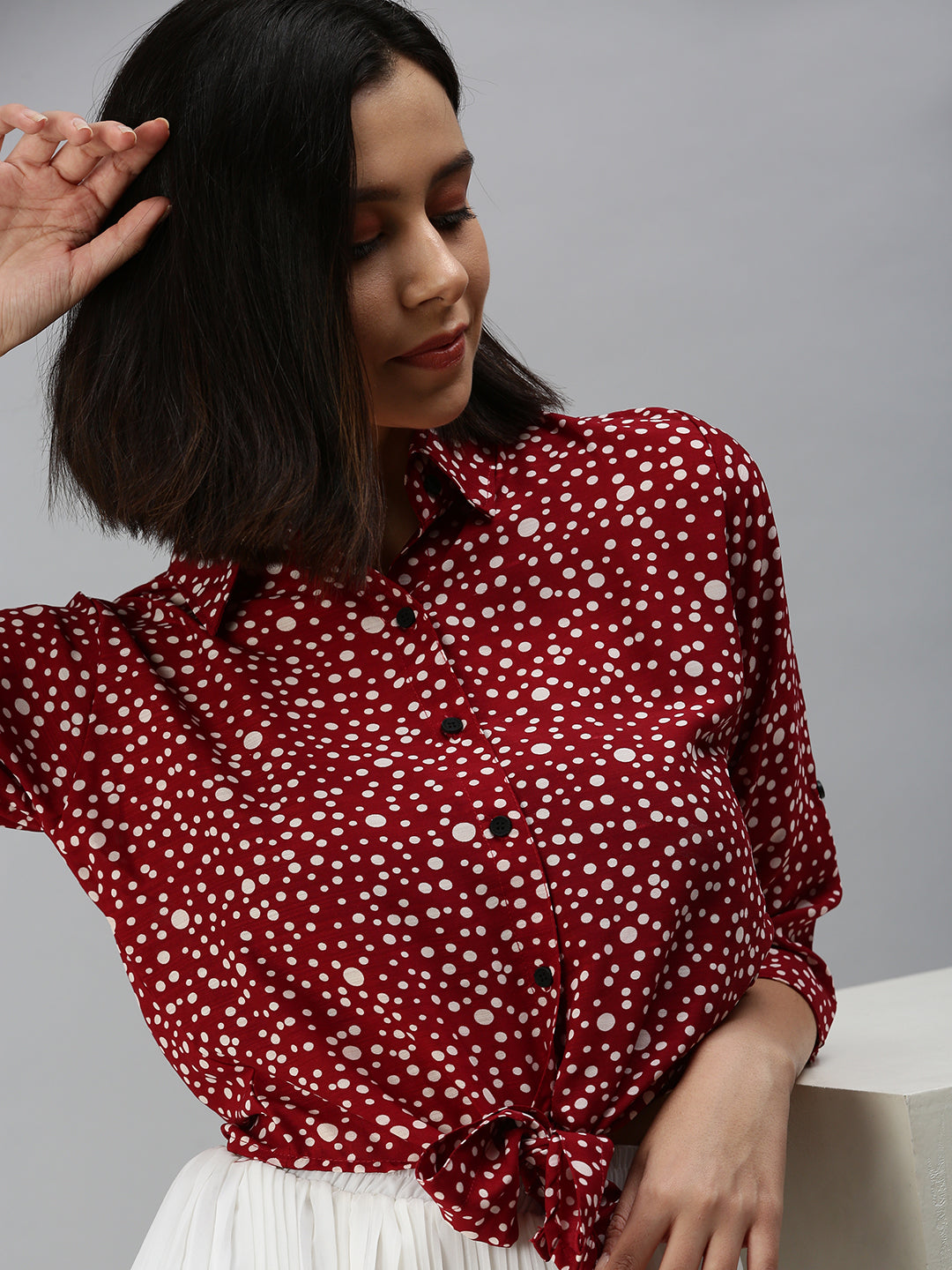 Women's Red Printed Tops