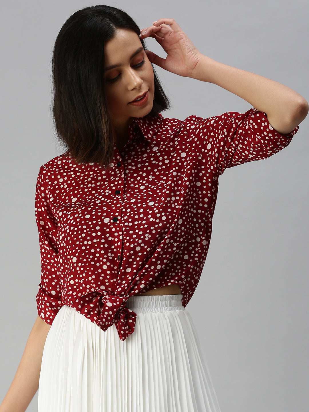Women's Red Printed Tops