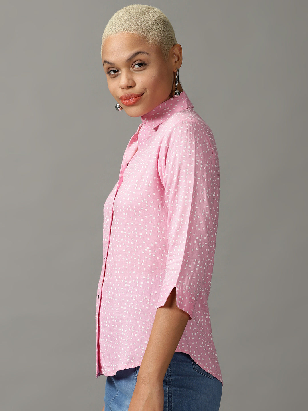 Women's Pink Printed Shirt