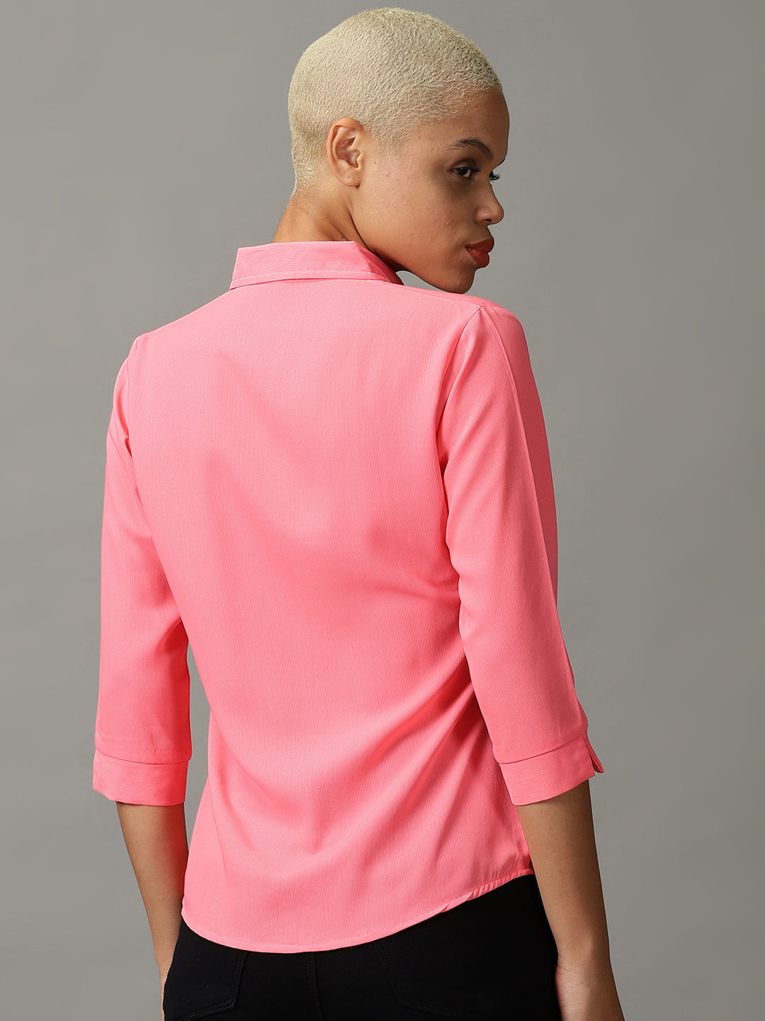 Women's Pink Solid Shirt