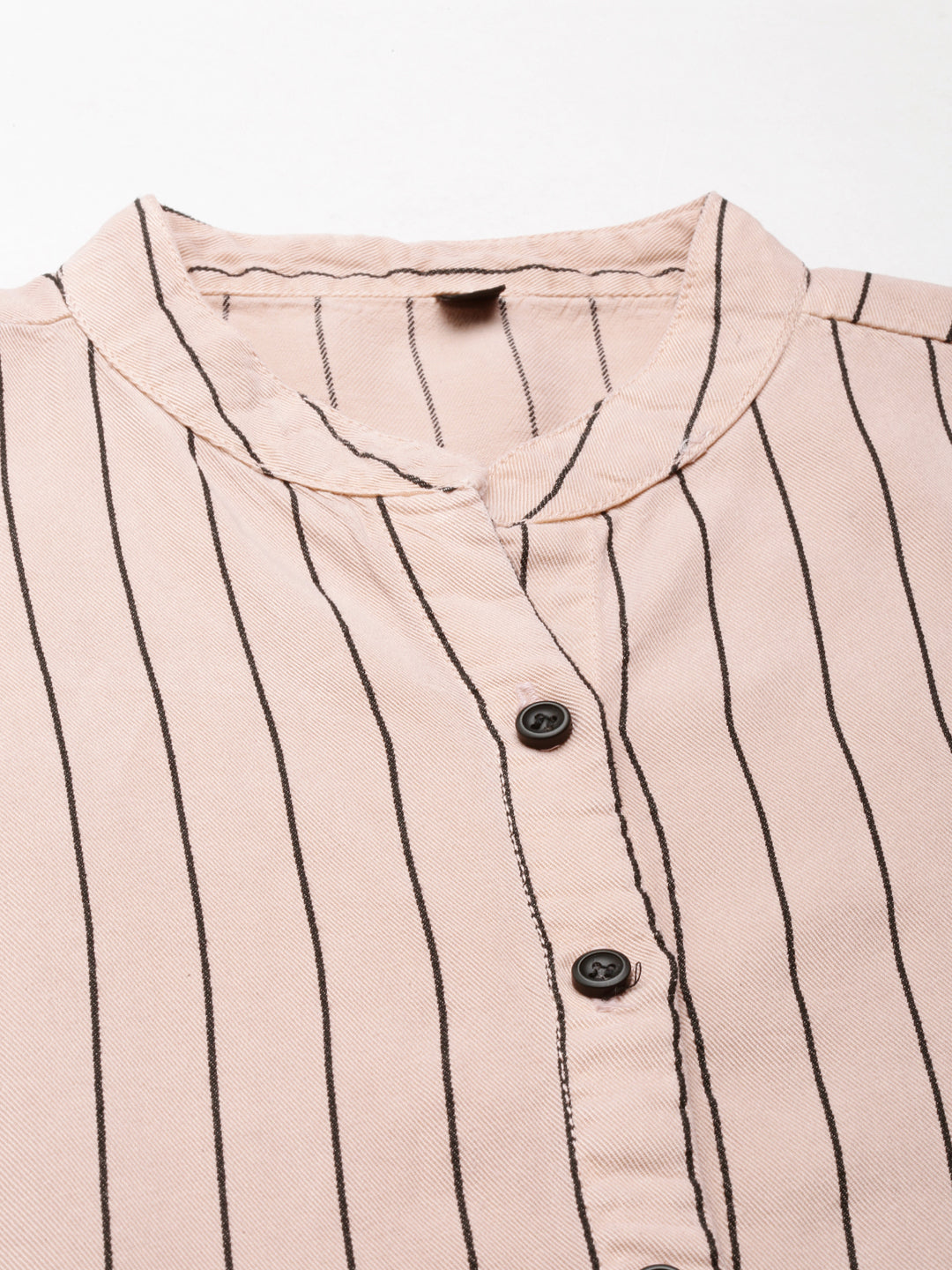 Women Pink Striped Longline Shirt