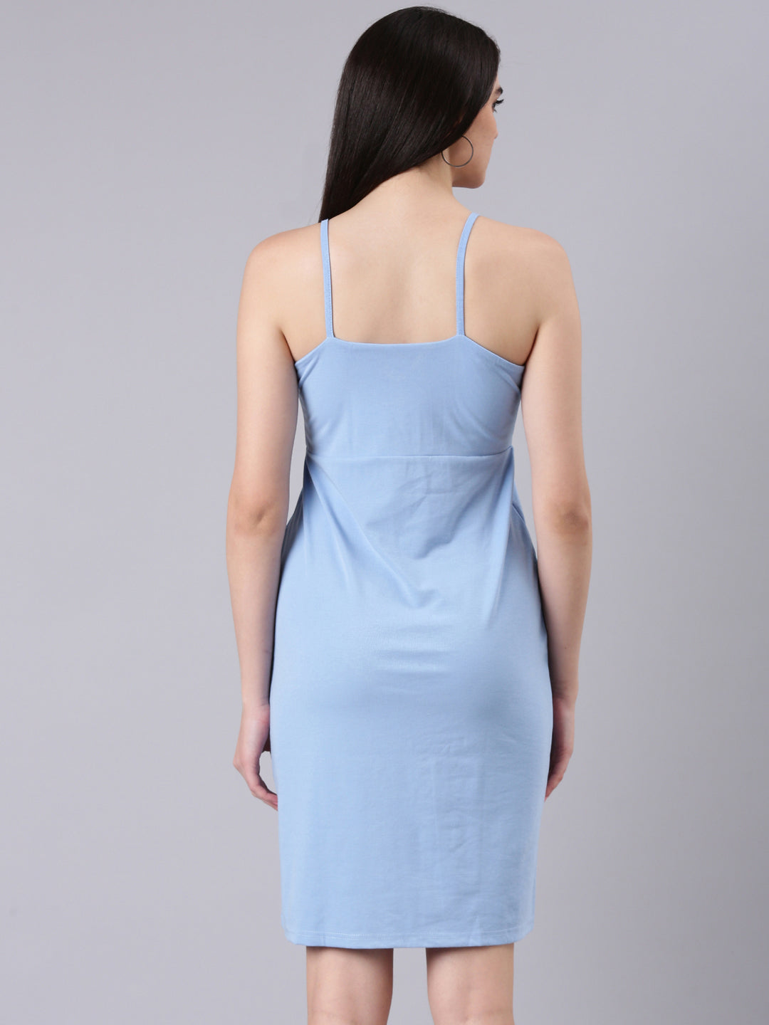 Women Blue Solid Bodycon Dress