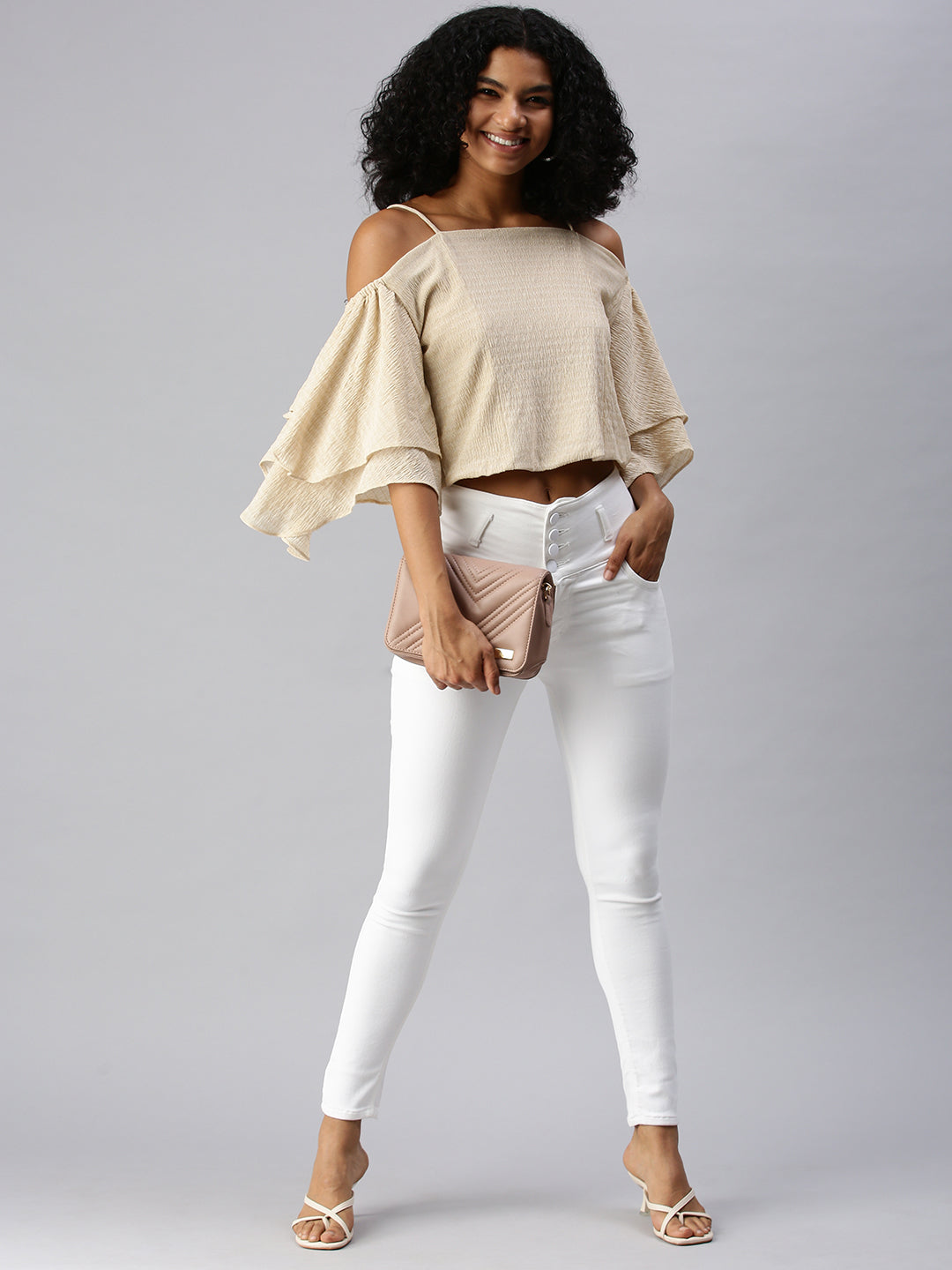 Women's Champagne Solid Top