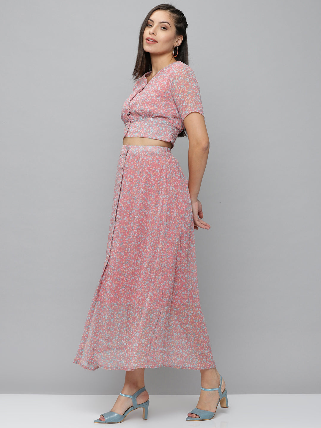 Women's Pink Printed  Co-Ords