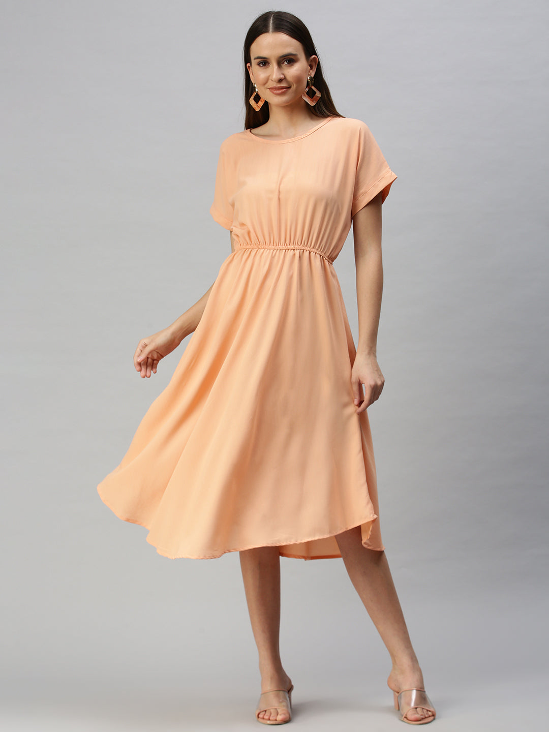 Women's A-Line Peach Dress