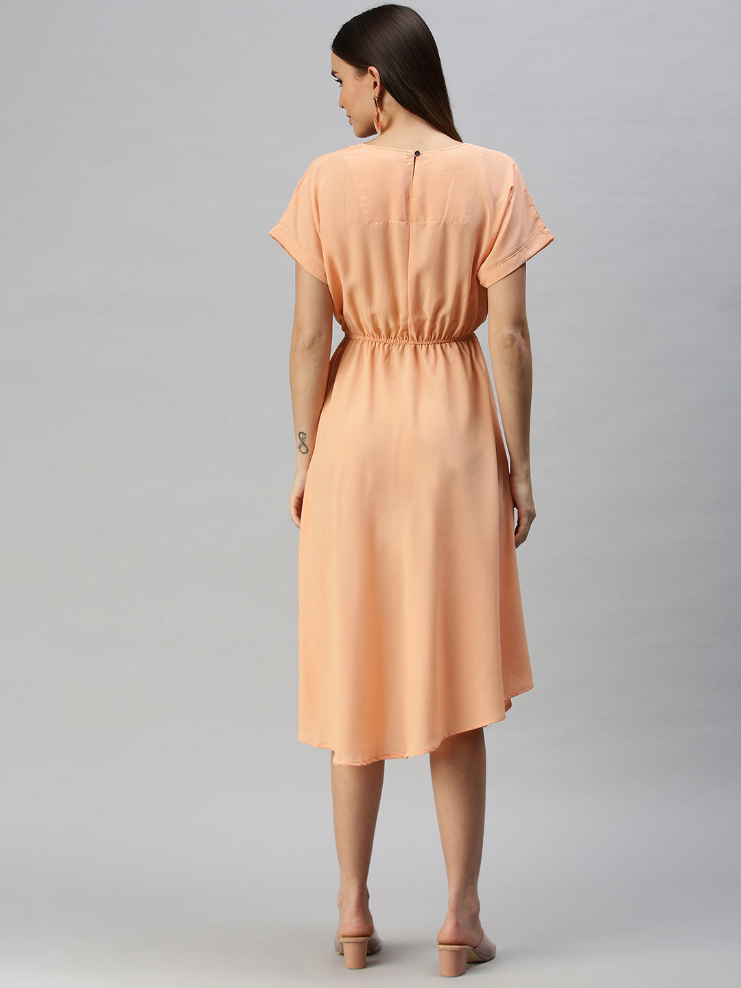 Women's A-Line Peach Dress