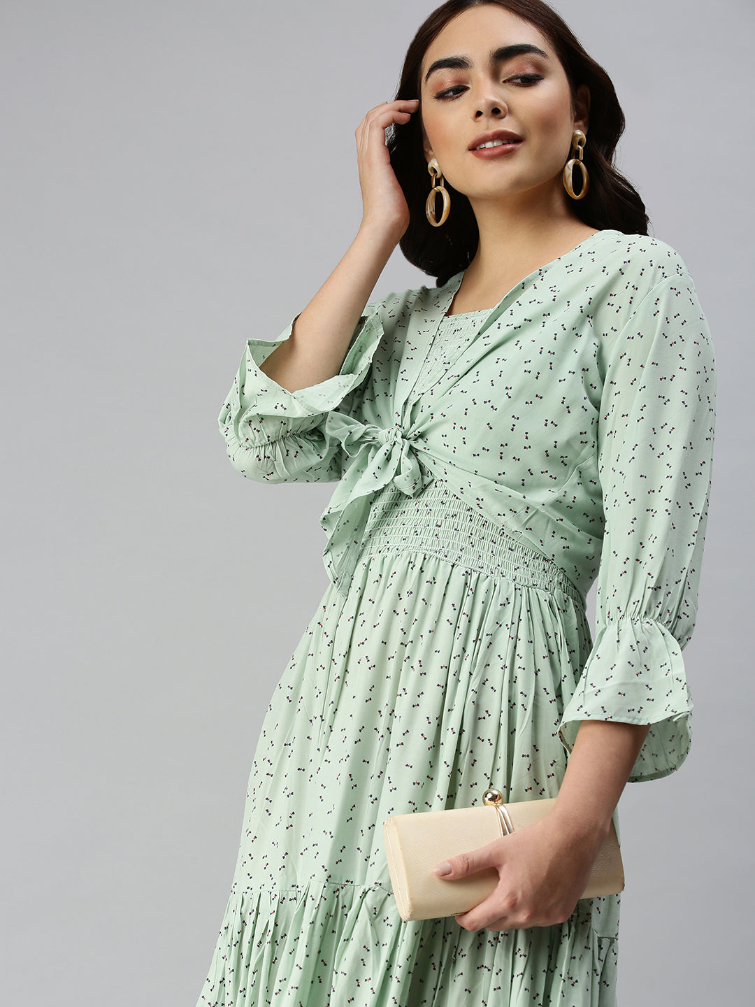 Women's Green Abstract Dress
