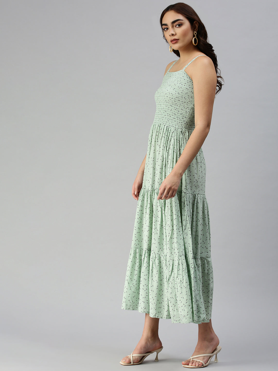 Women's Green Abstract Dress