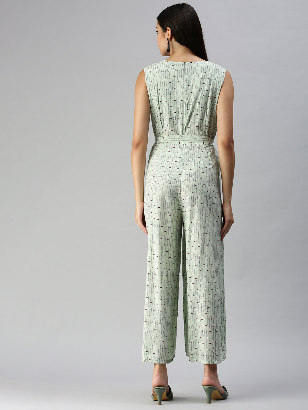 Women's Green Printed Jumpsuits