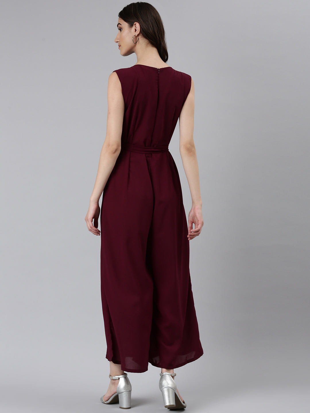 Women Purple Solid Jumpsuit