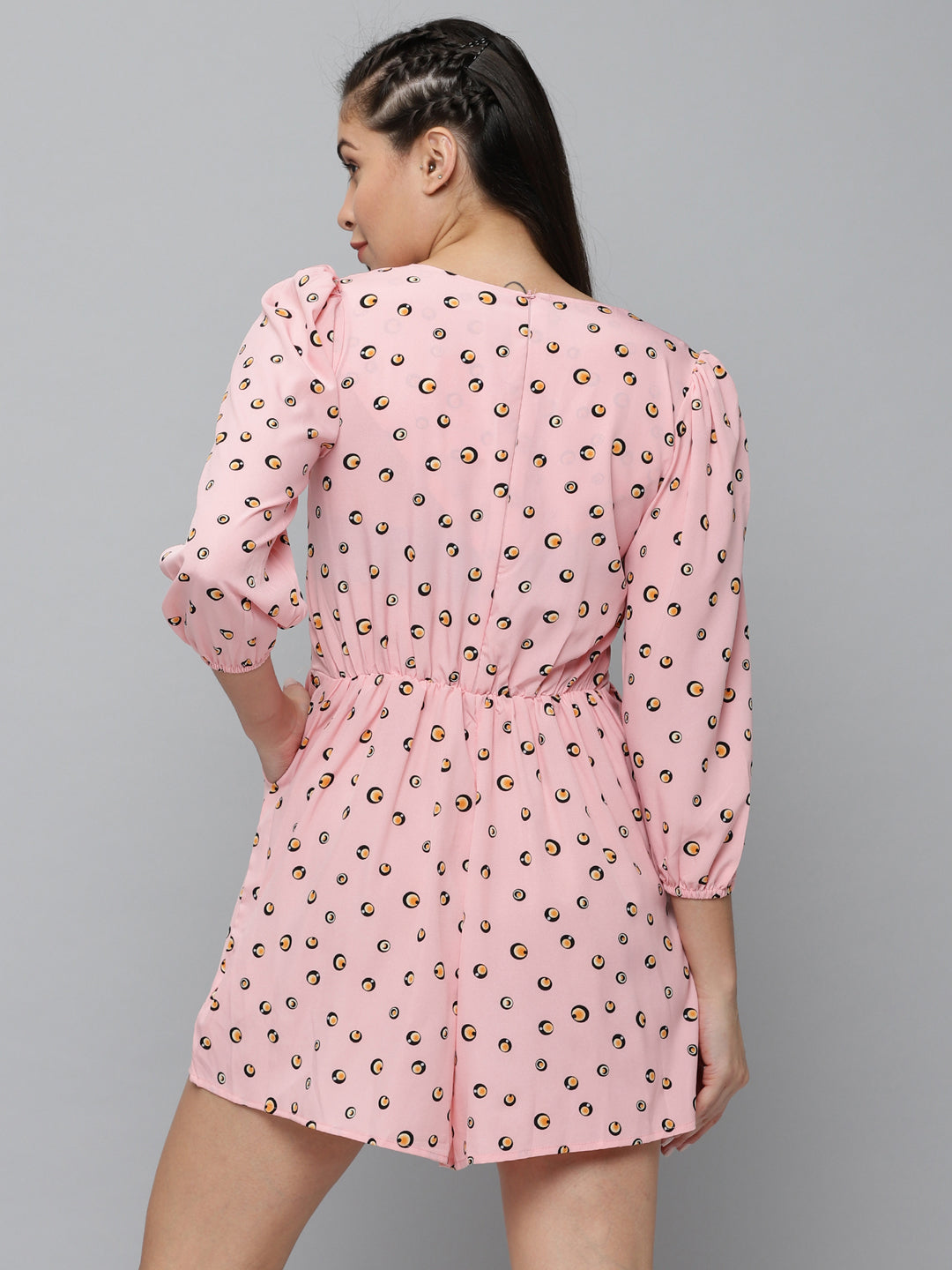 Women's Pink Printed  Jumpsuit