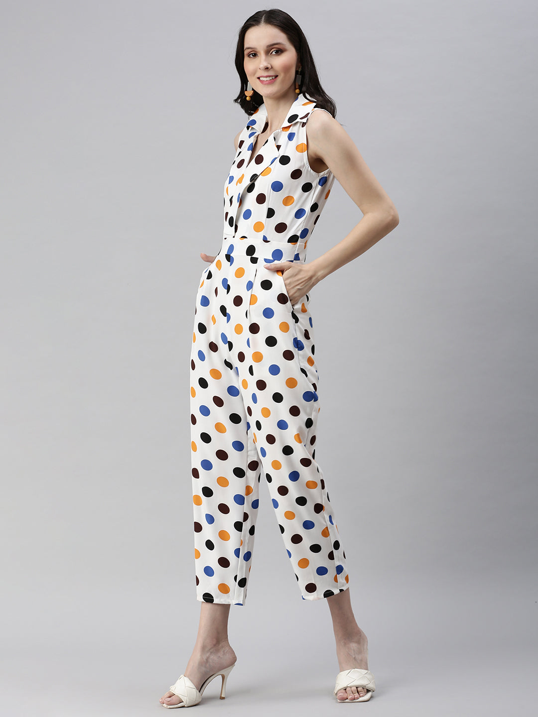 Women's Off white Printed Jumpsuit