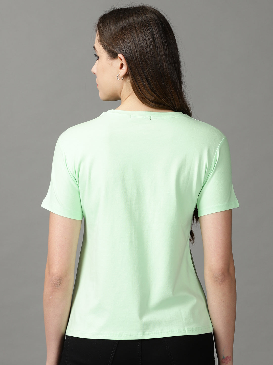 Women's Fluorescent Green Solid Top