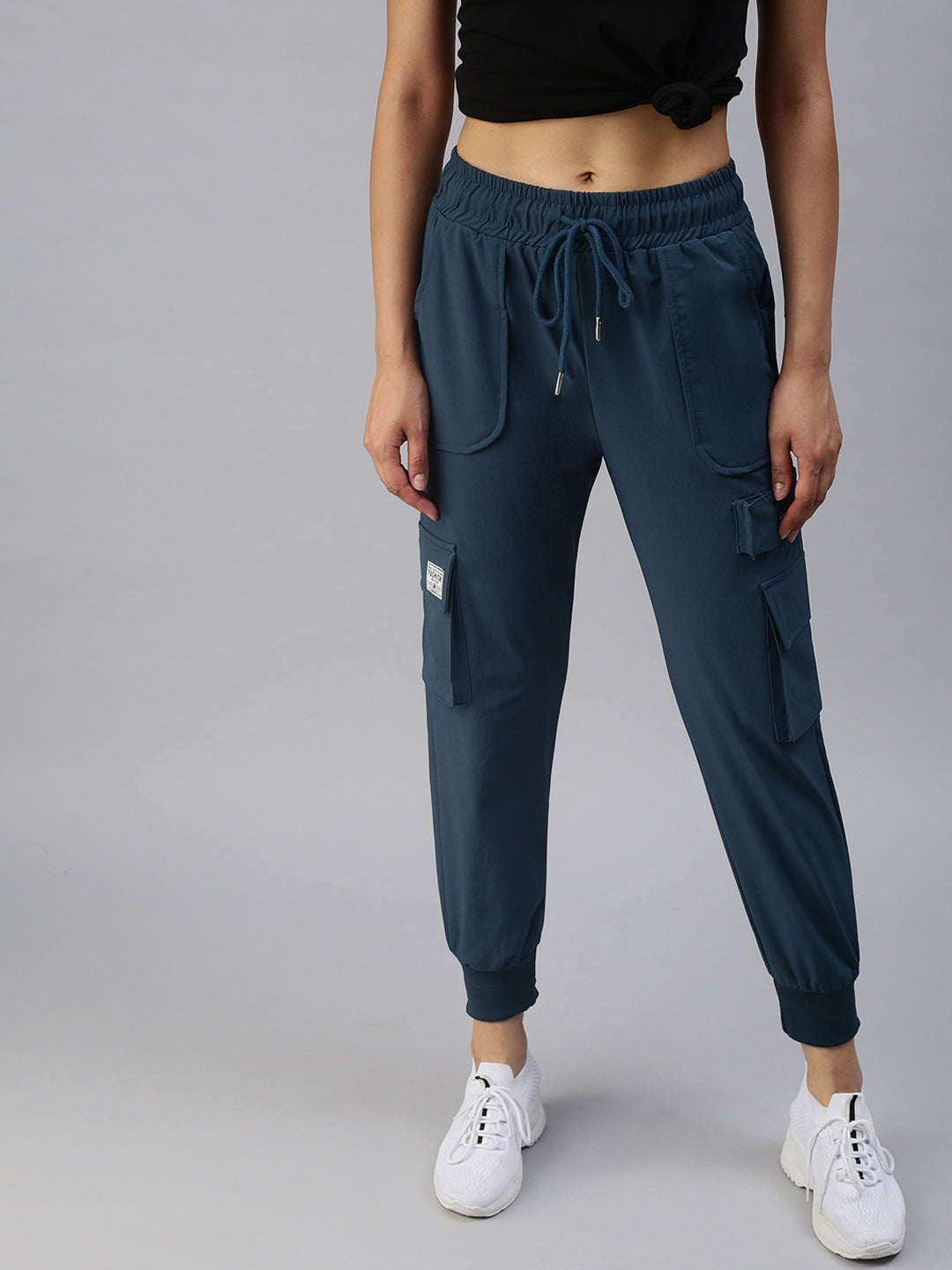 Women's Teal Solid Joggers Track Pant