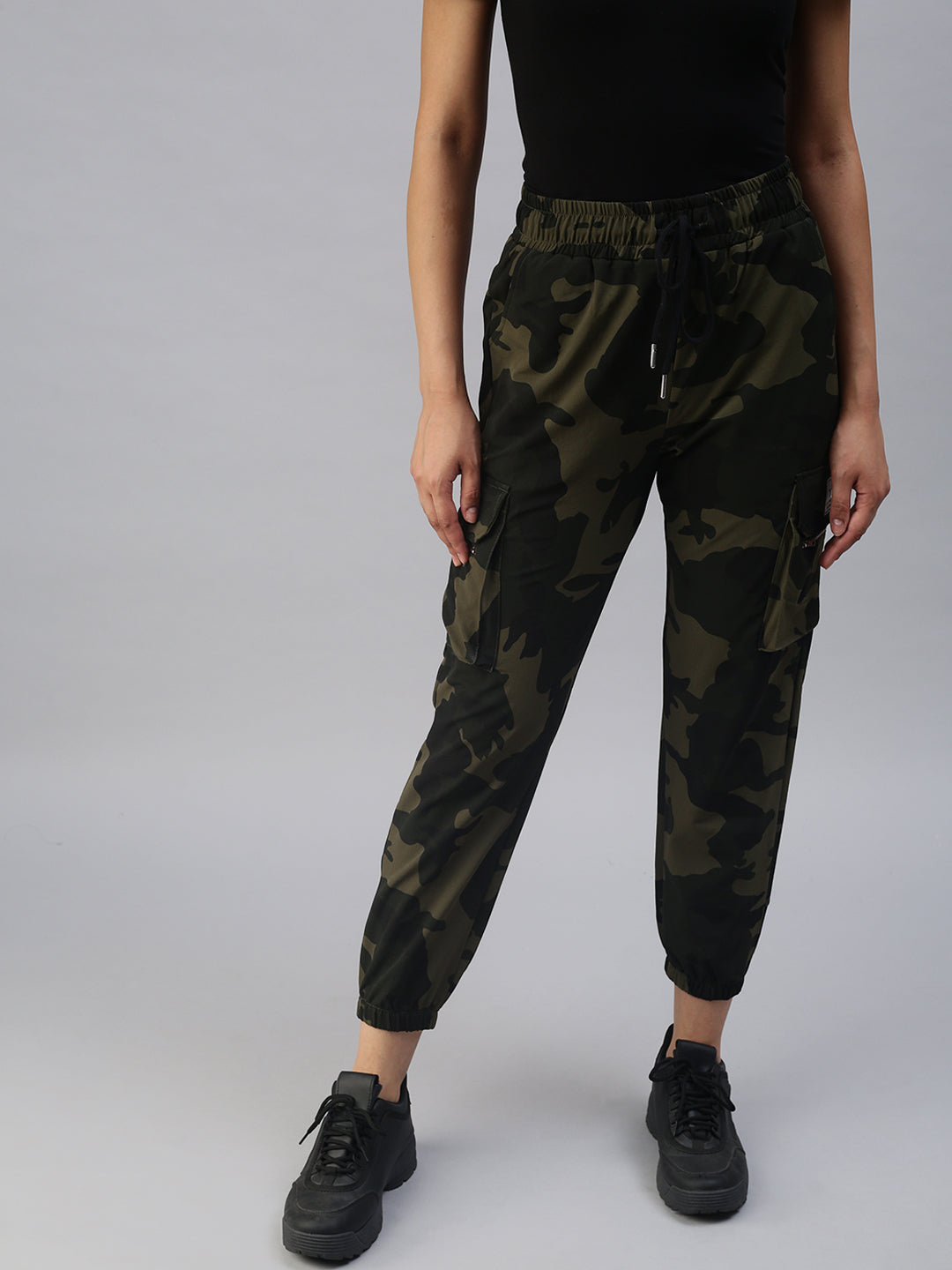 Women's Green Printed Joggers Track Pant