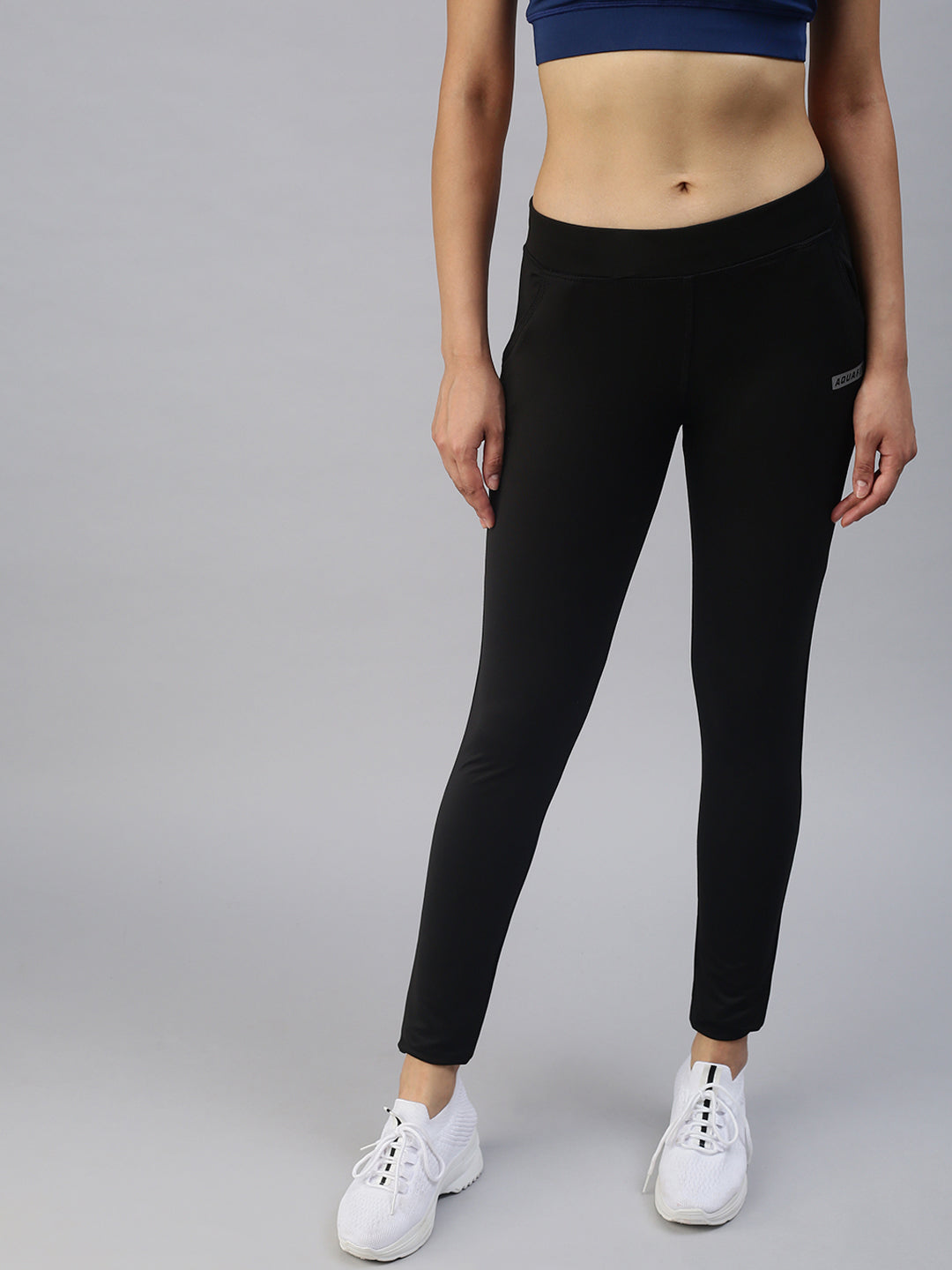 Women's Black Solid Track Pants