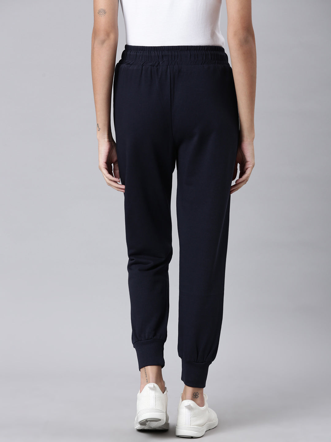 Women Navy Blue Solid Track Pant