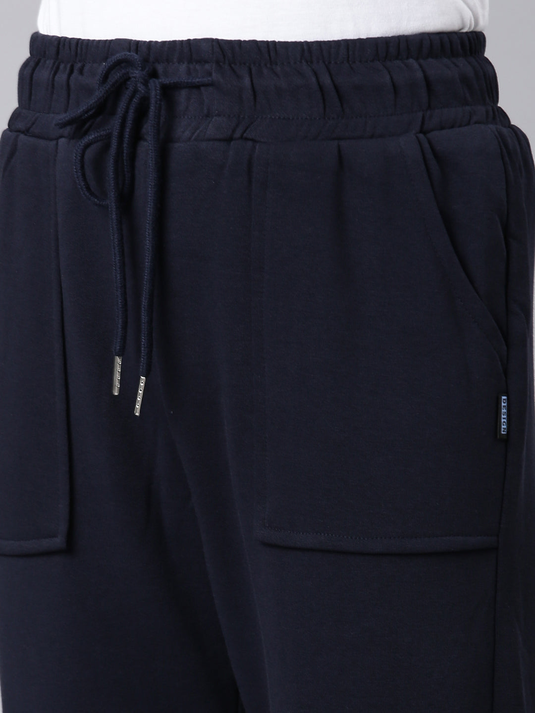 Women Navy Blue Solid Track Pant