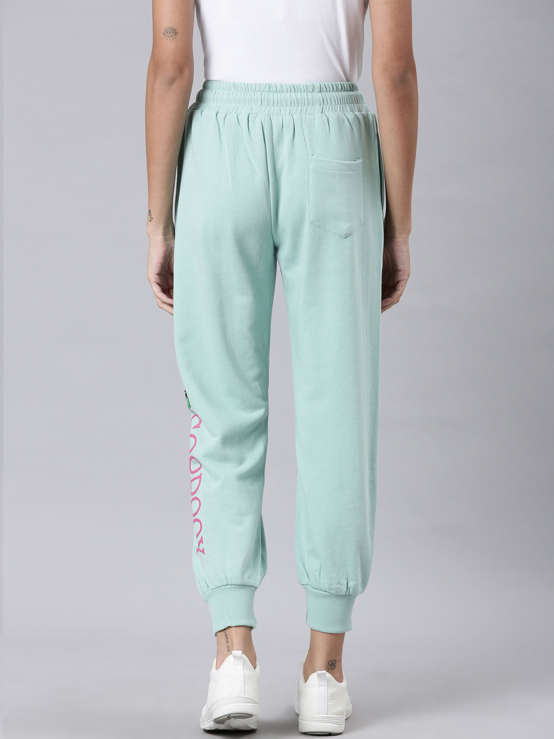 Women Sea Green Solid Track Pant